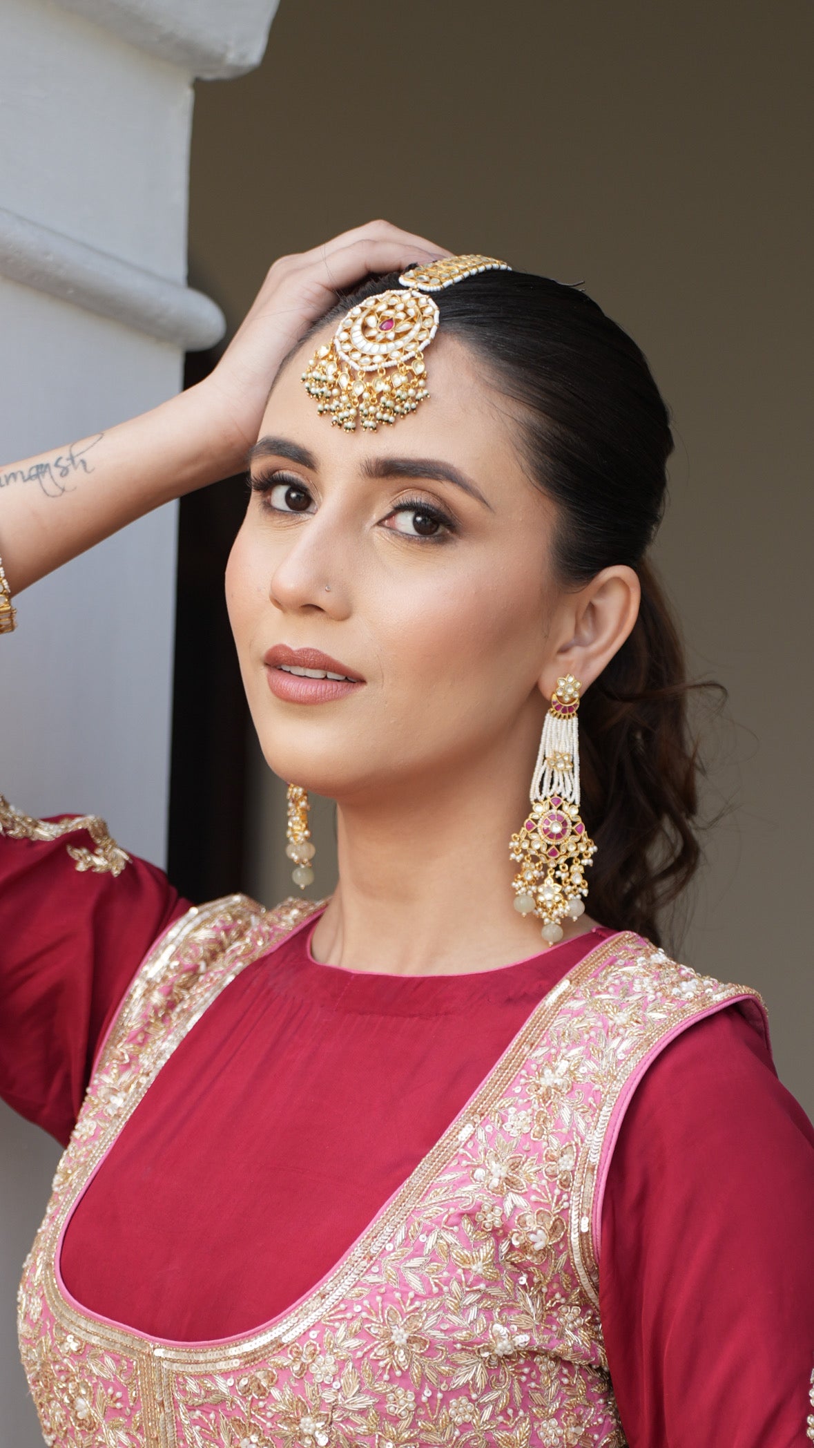 Mariyam Chandelier Earrings – Customisable 22K Gold-Plated Elegance