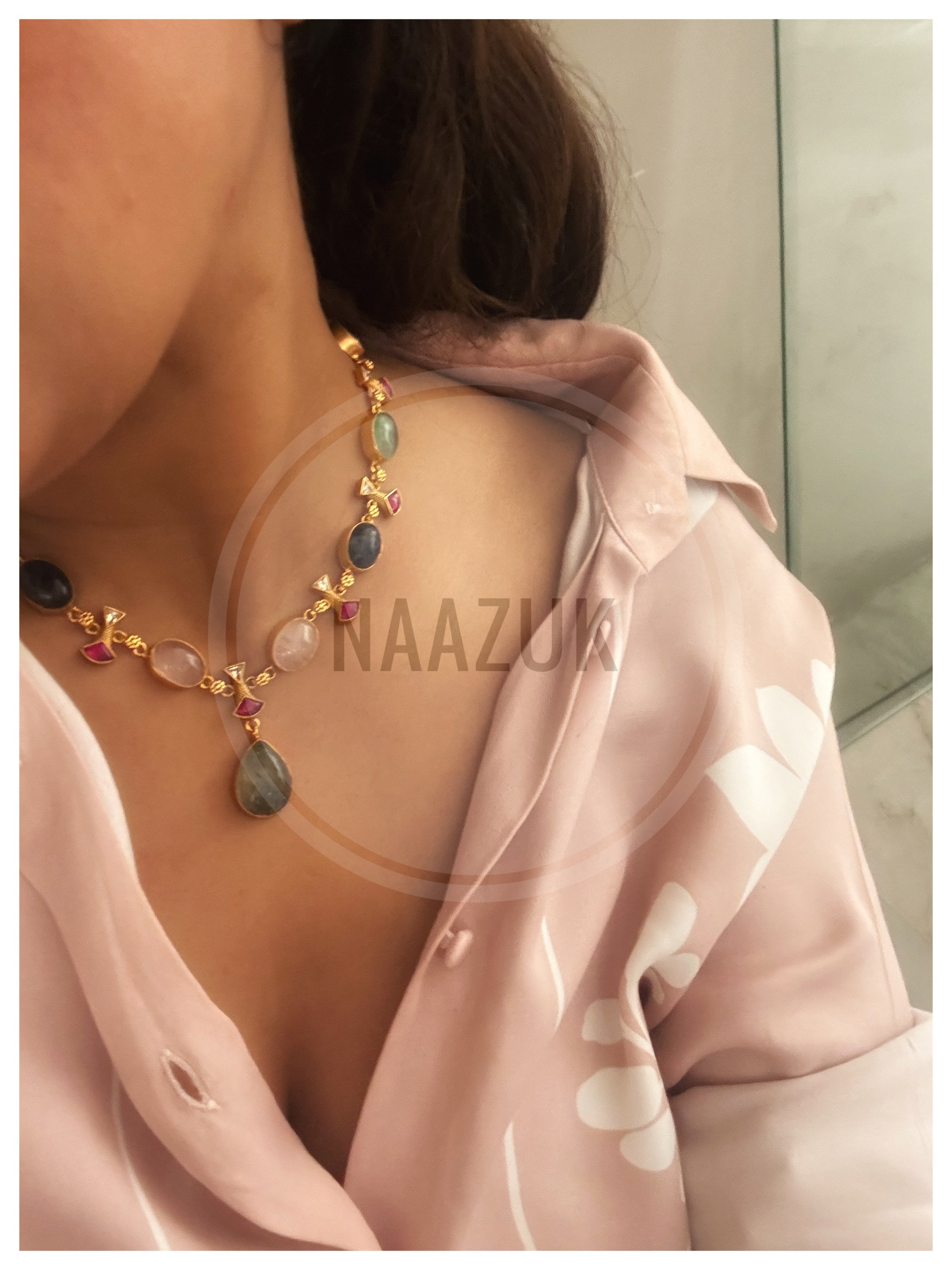 Gauri Natural Stone Necklace Set