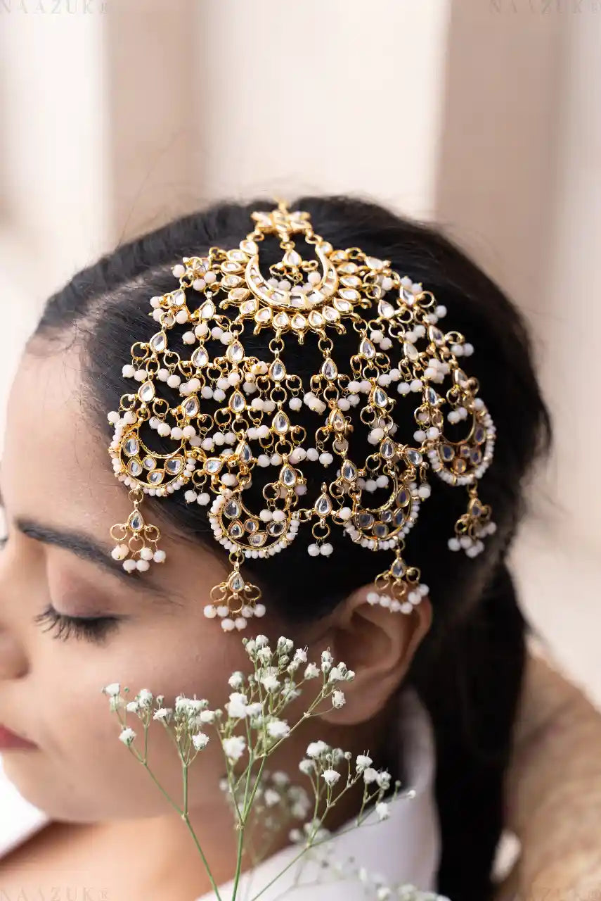 Adab Jhumar – Royal Side-Passa in Kundan with Pearl Cascades