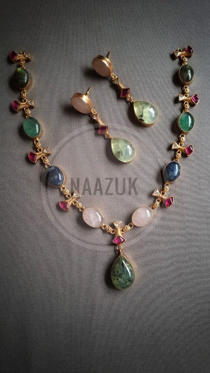 Gauri Natural Stone Necklace Set