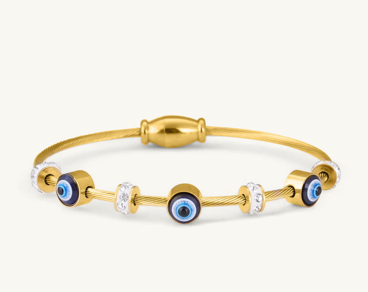 Evil eye Bangle 18K Gold Plated | Waterproof | Hypoallergenic