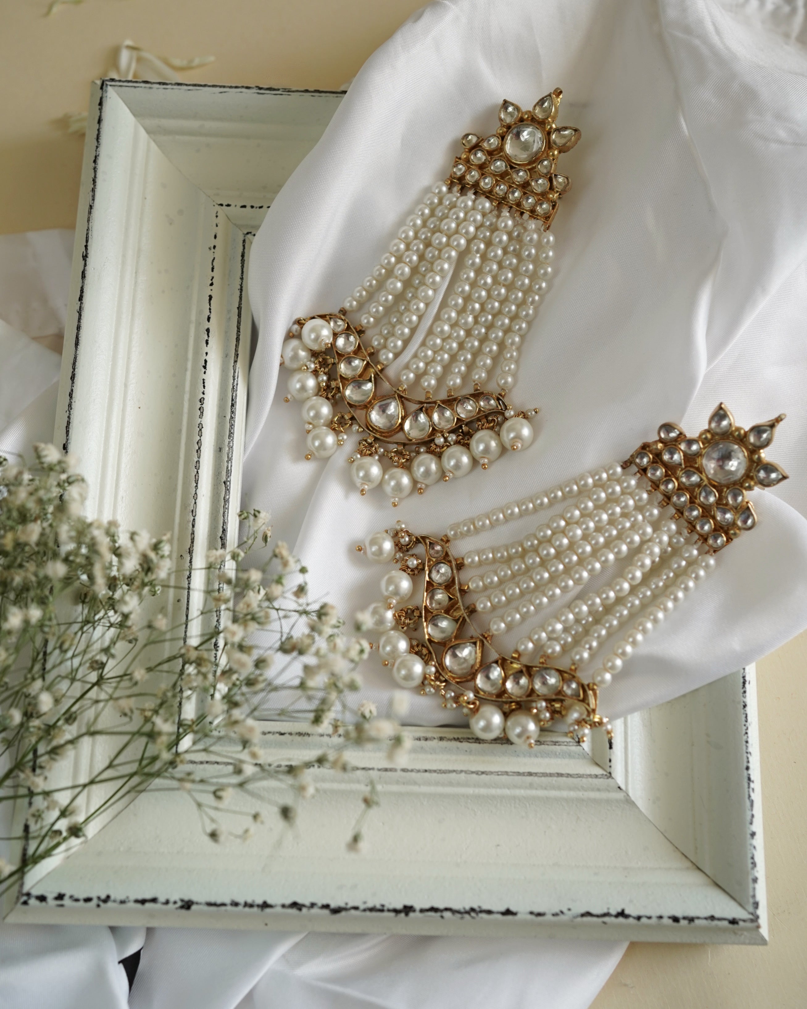 Sahiba Chandbalis – 22K Gold Plated | Dual-Style Earrings & Side Passa | Made to Order