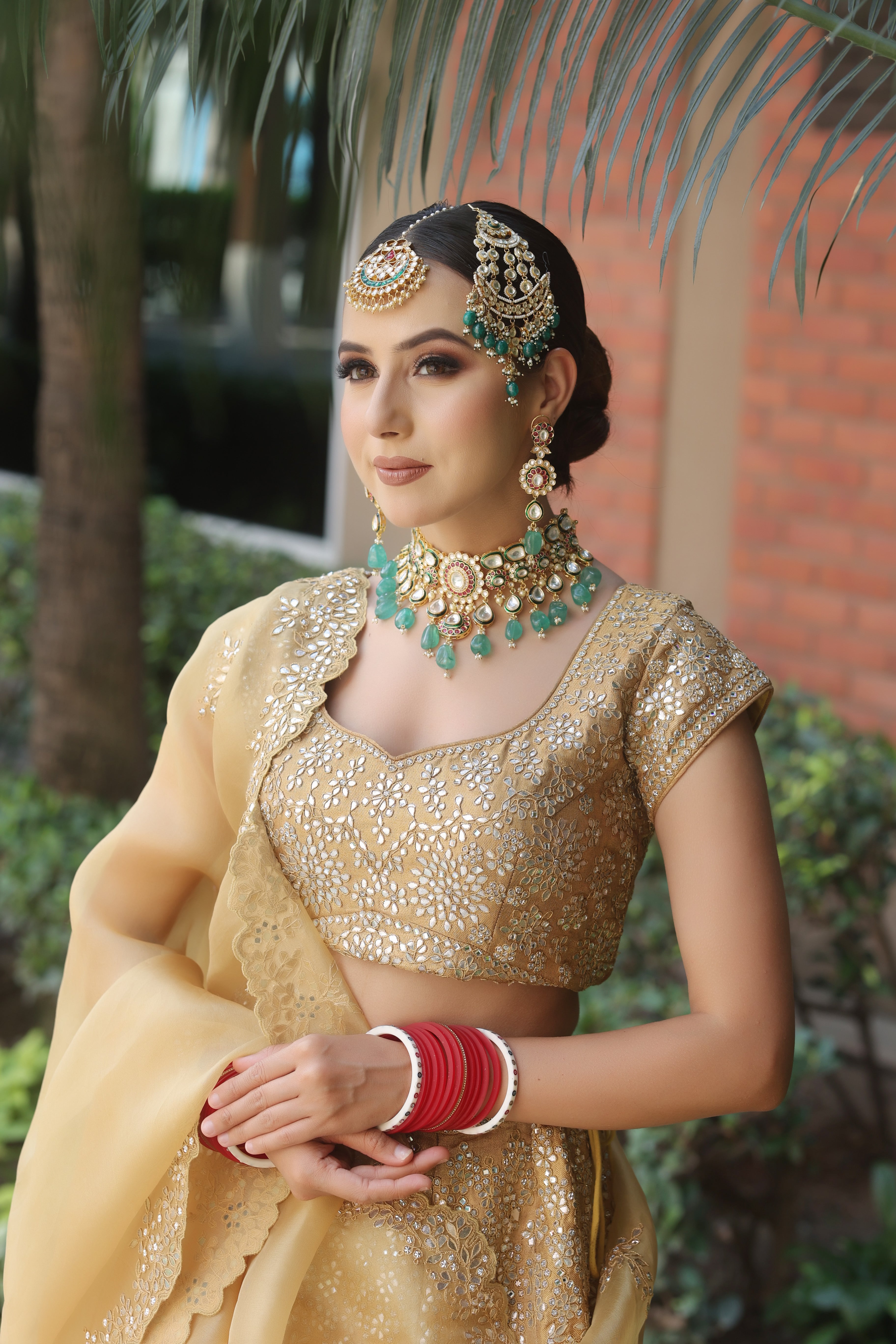 Seerat Necklace Set – 22K Gold Plated | Made to Order