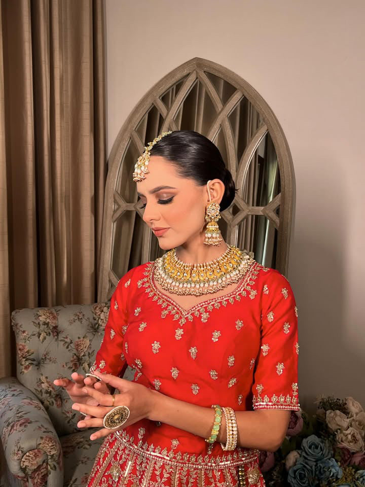 Huma Bridal Set – 22K Gold Plated | Kundan & Pearl Work