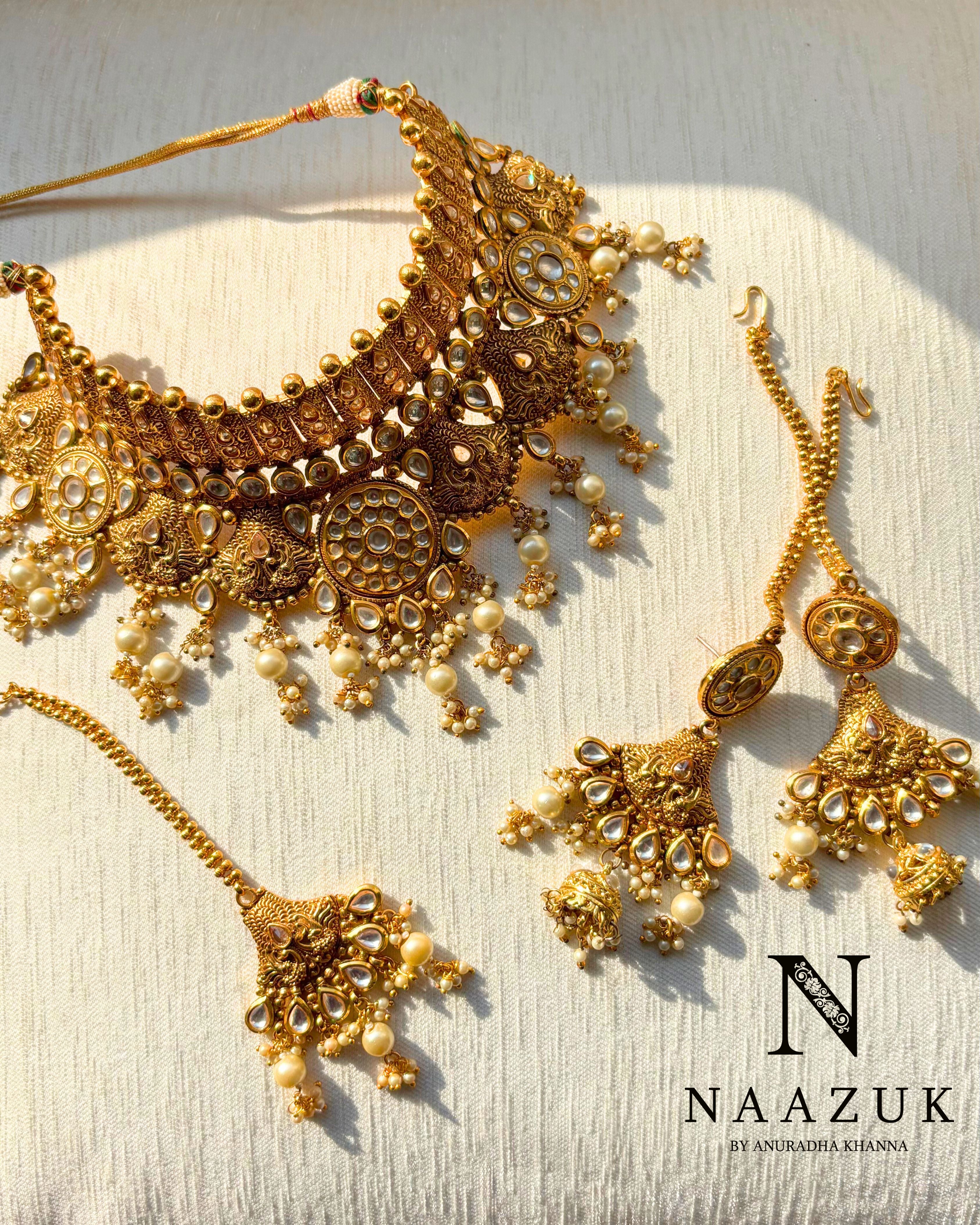 Noo-Rani Bridal Set – Antique Gold / 18K Gold-Plated