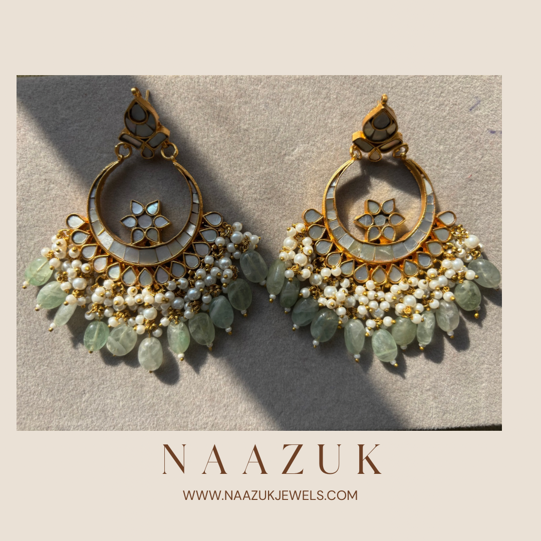 MOP Chandbalis – Customisable 22K Gold-Plated Earrings