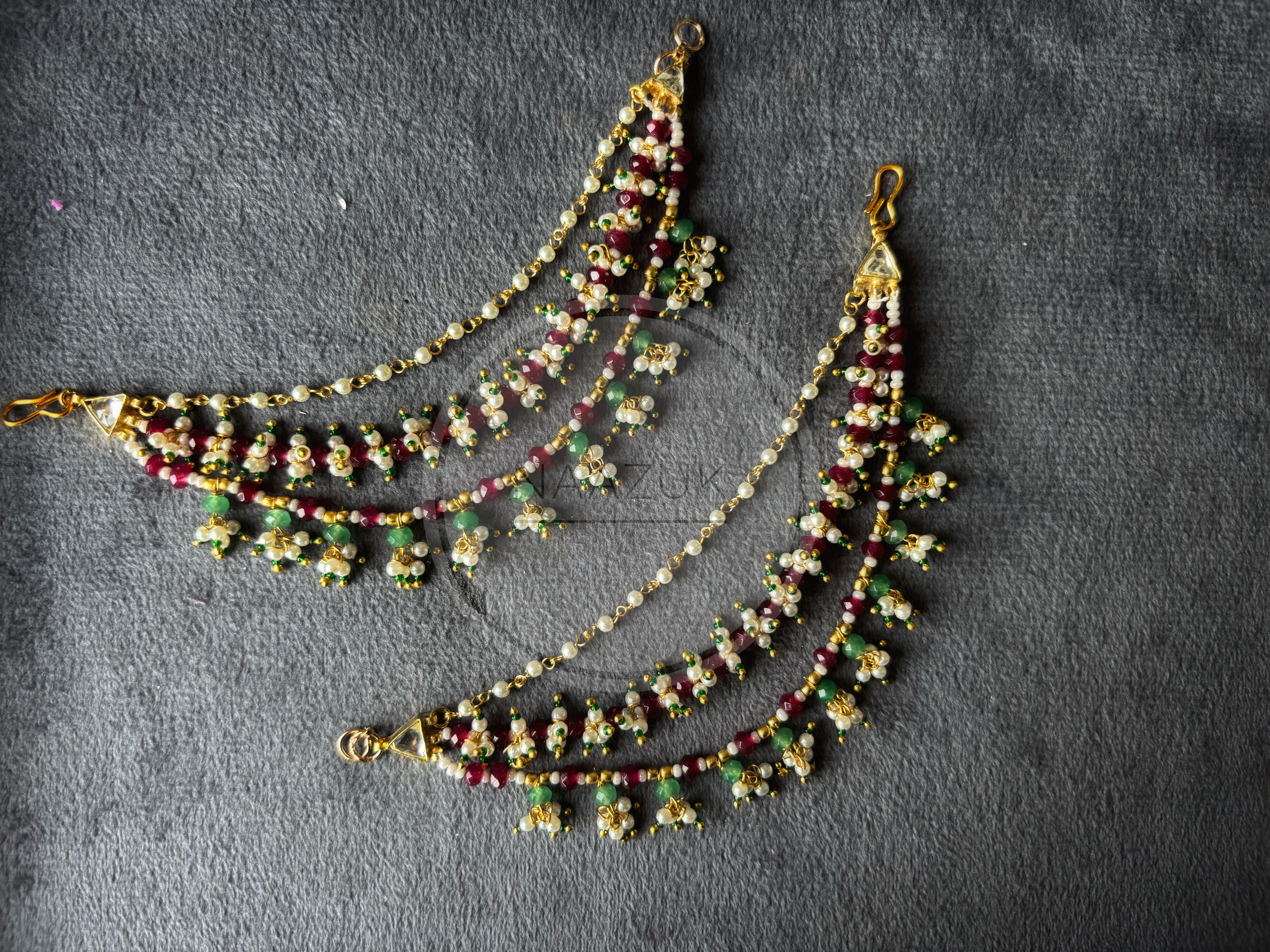 Chanda Layered Earchains with Pearls