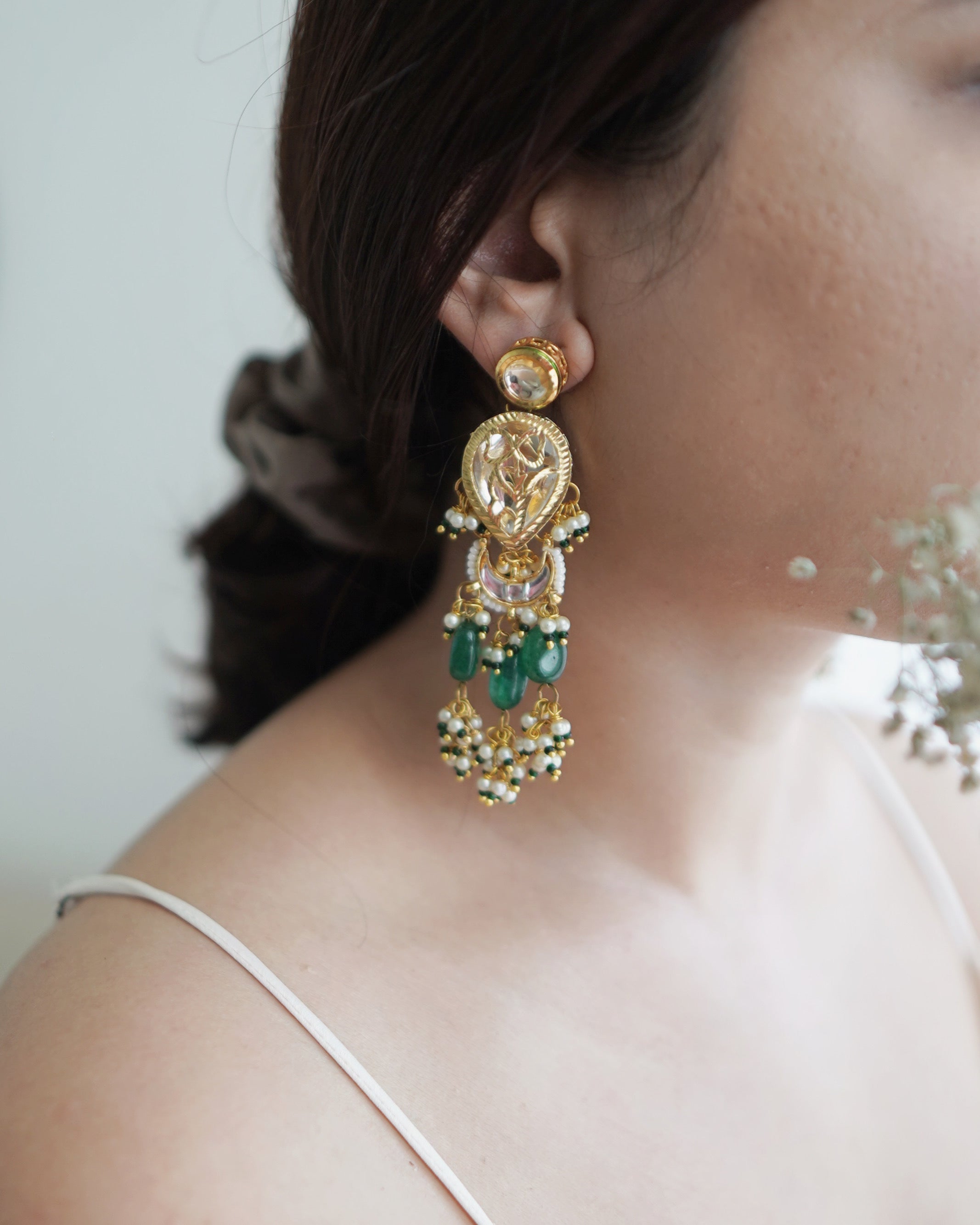 Sargam Chandelier Earrings | Lightweight | 22K Gold Plated Elegance