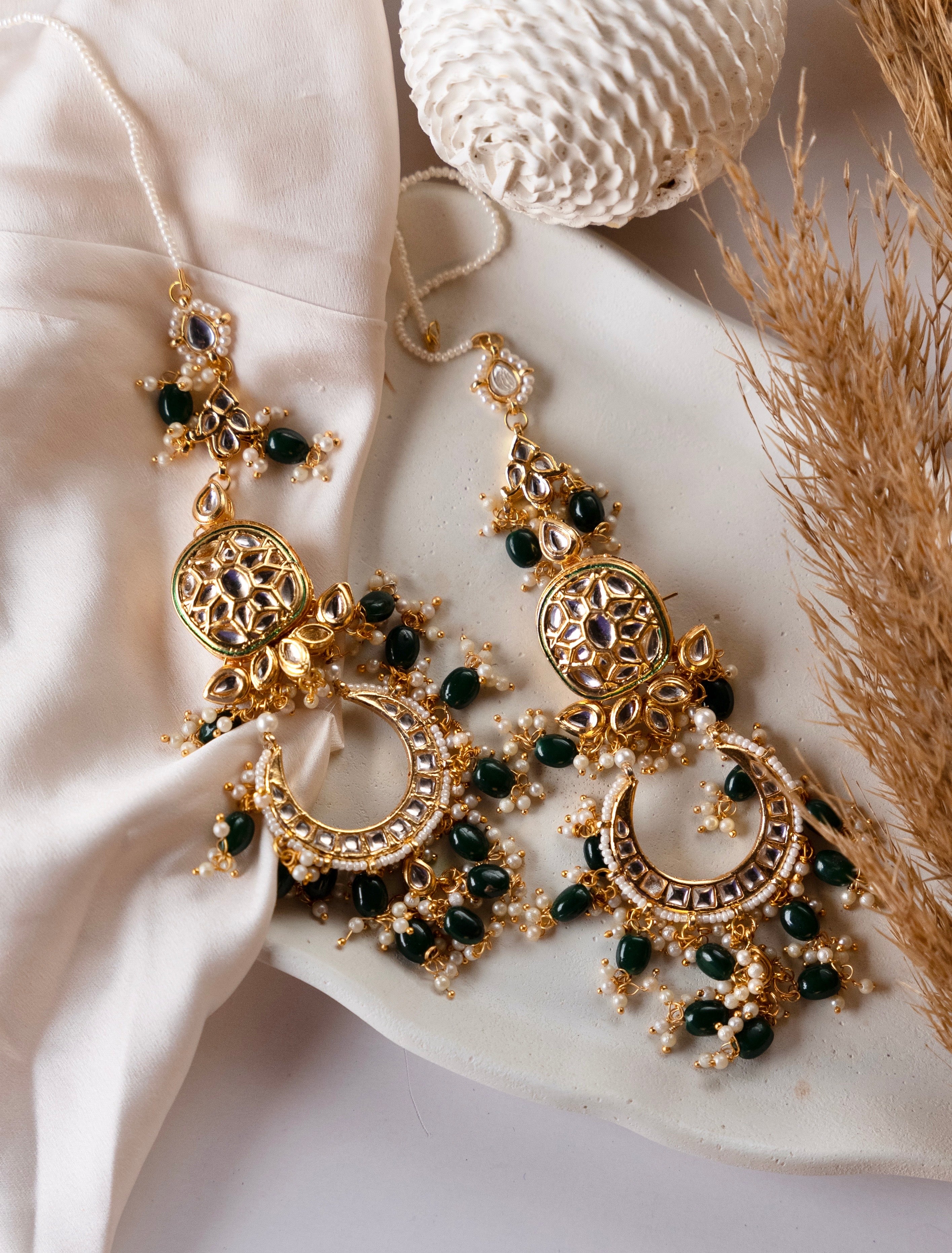 Raatri Oversized Chandbalis  With Saharay | Customisable