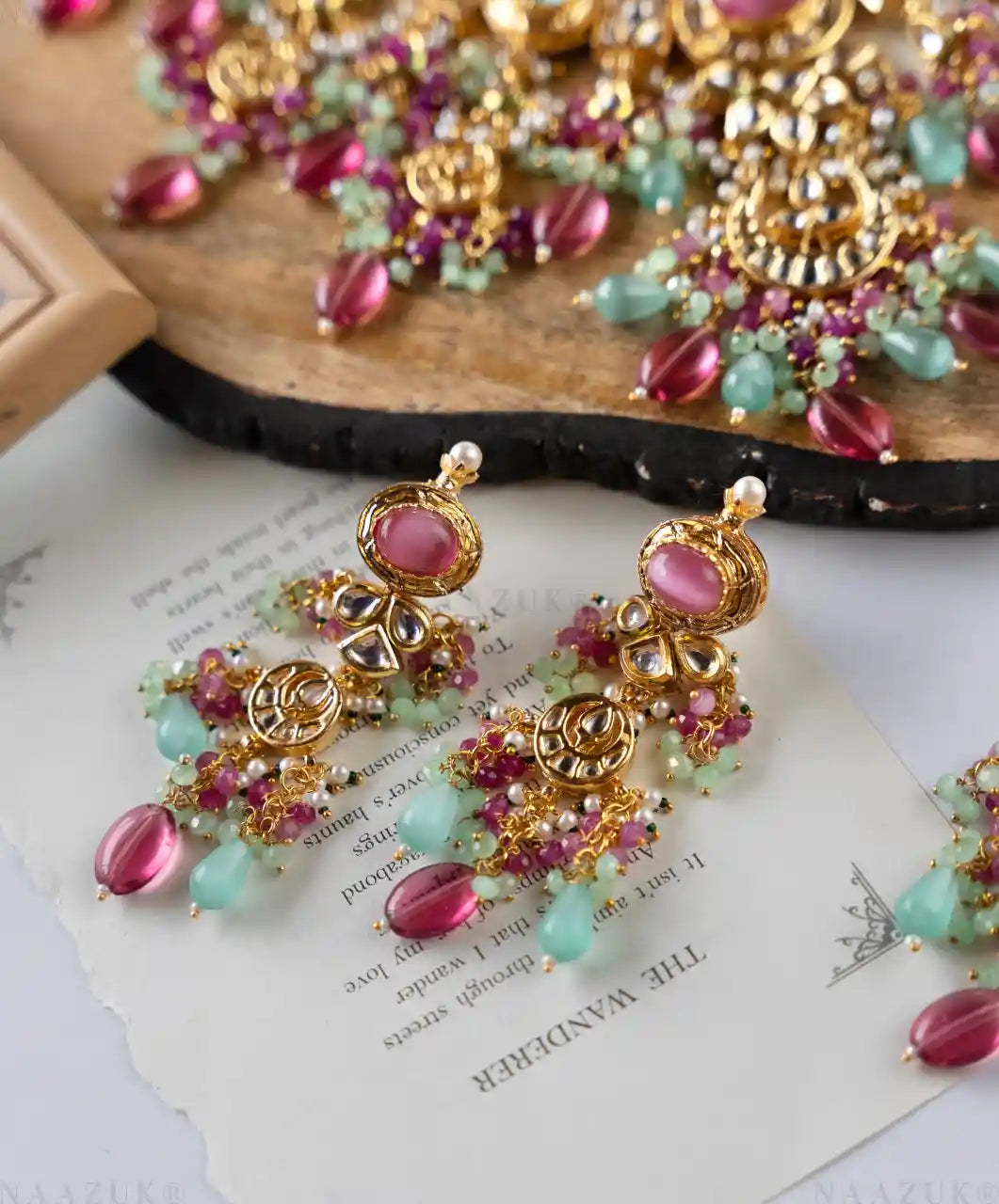 Sunehri Necklace Set – Mint Green Elegance
