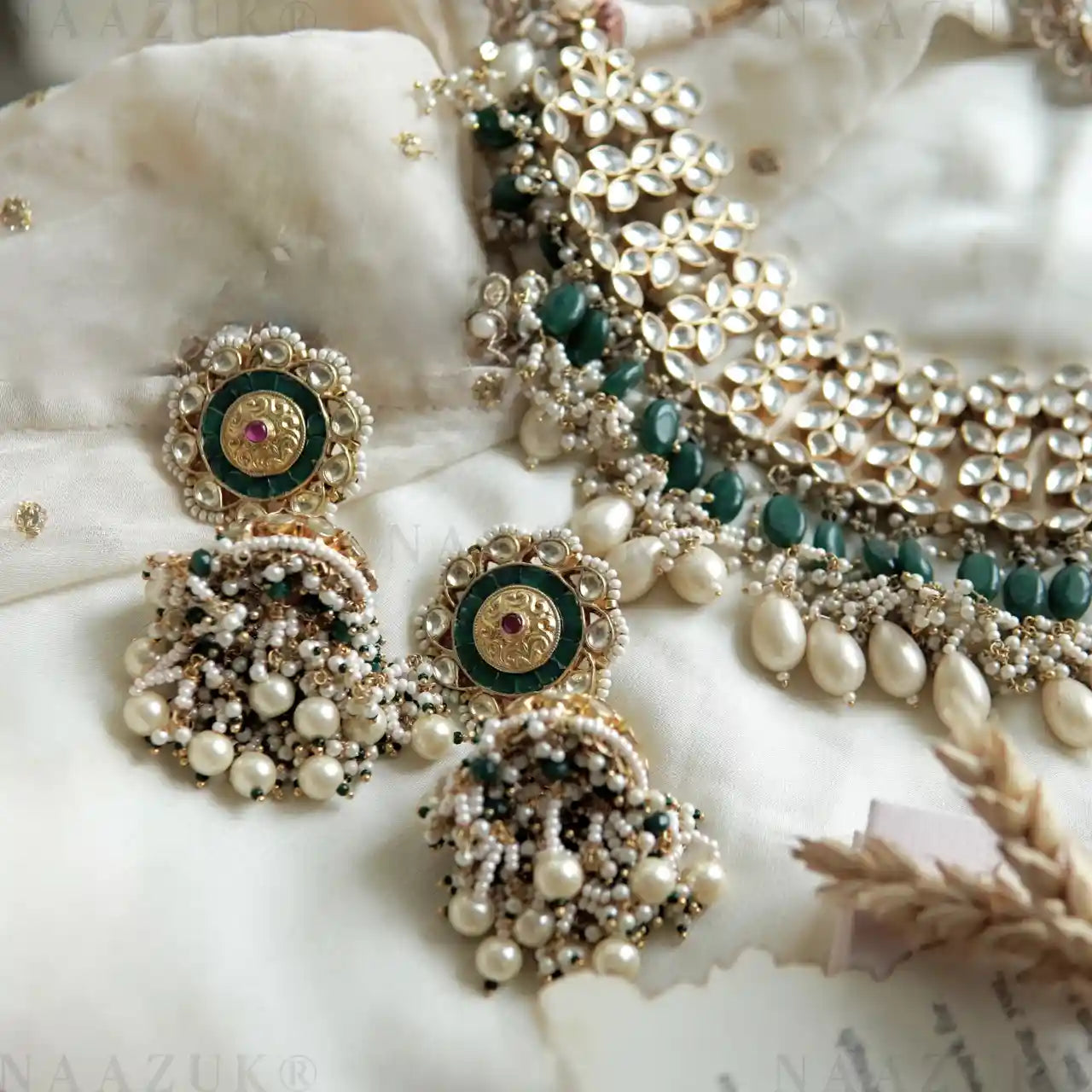 Saba Bridal Necklace Set – Regal Polki Elegance