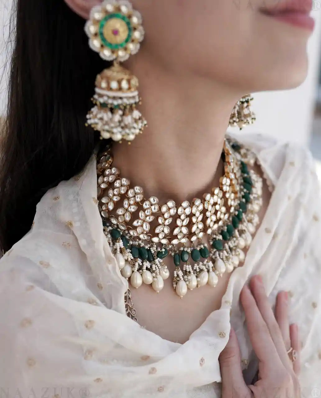 Saba Bridal Necklace Set – Regal Polki Elegance