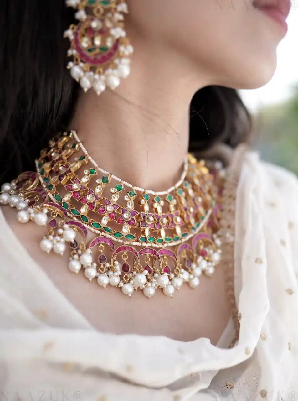 Surkh Necklace Set | 22K Gold Plated