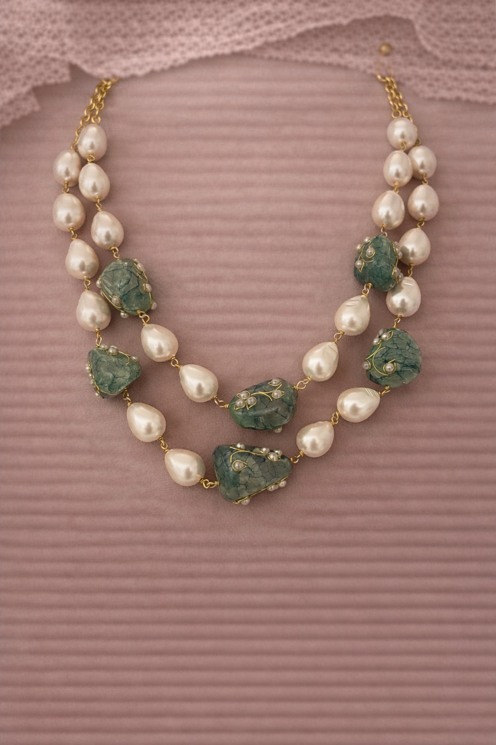 HaritAura Jade Necklace – Modern Luxe Stone Statement Jewellery