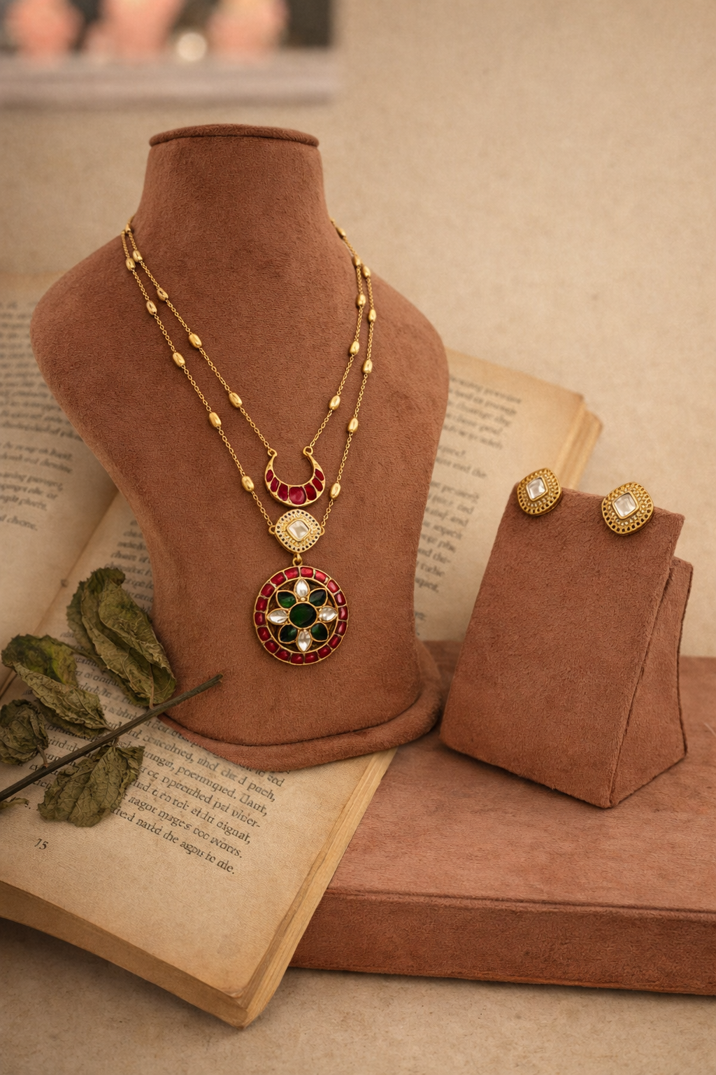 Mehr-e-Gulab Heritage Pendant Set