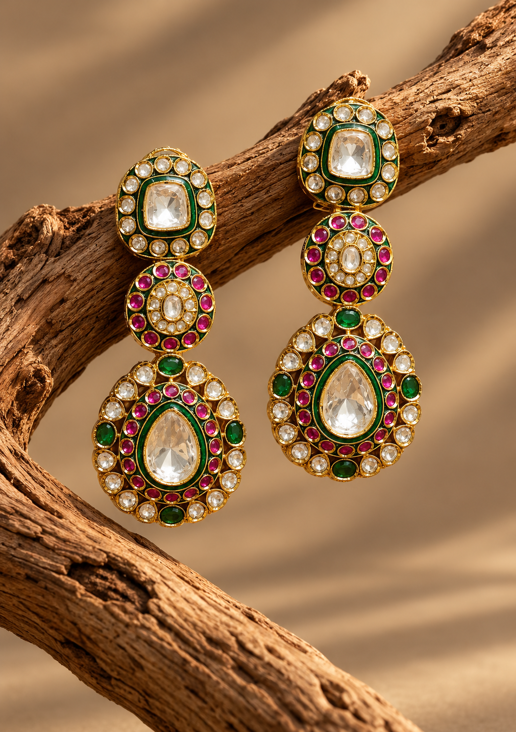 Aaranya Moissanite Chandbali Earrings