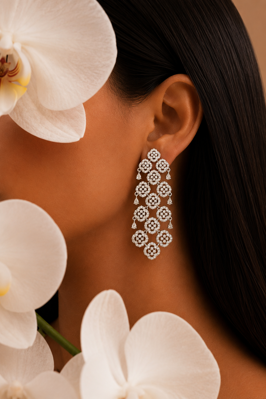 Diamond drop earrings