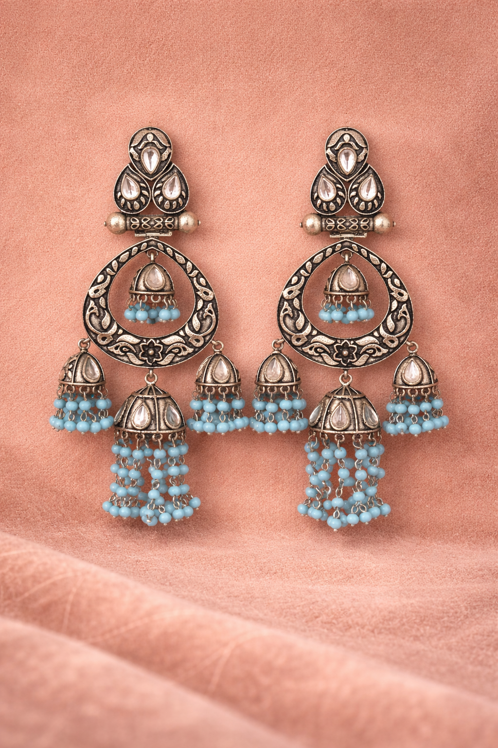 Firoz Silver-Look Chandbali