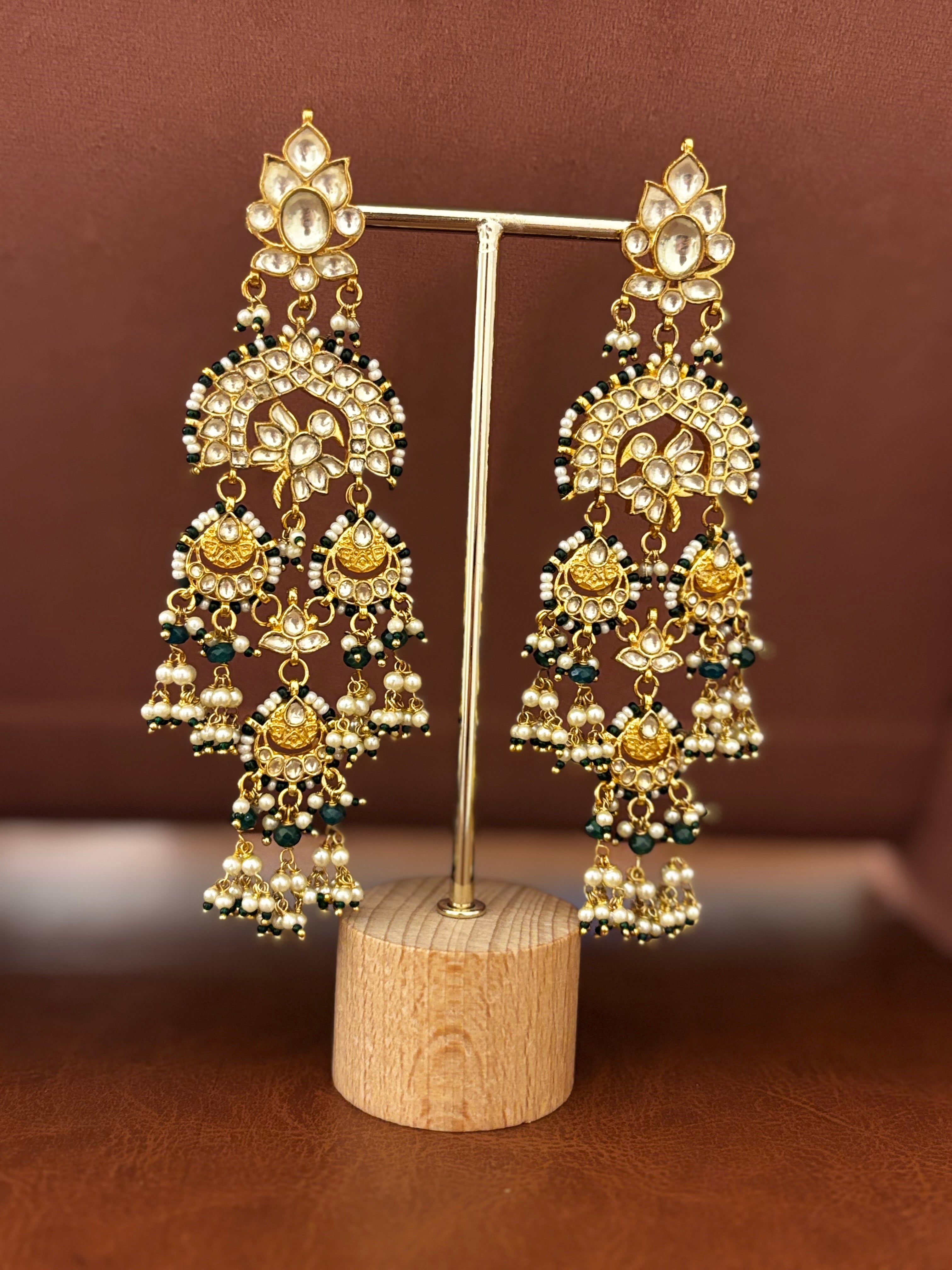 Royal Pachi Kundan Chandbali Earrings