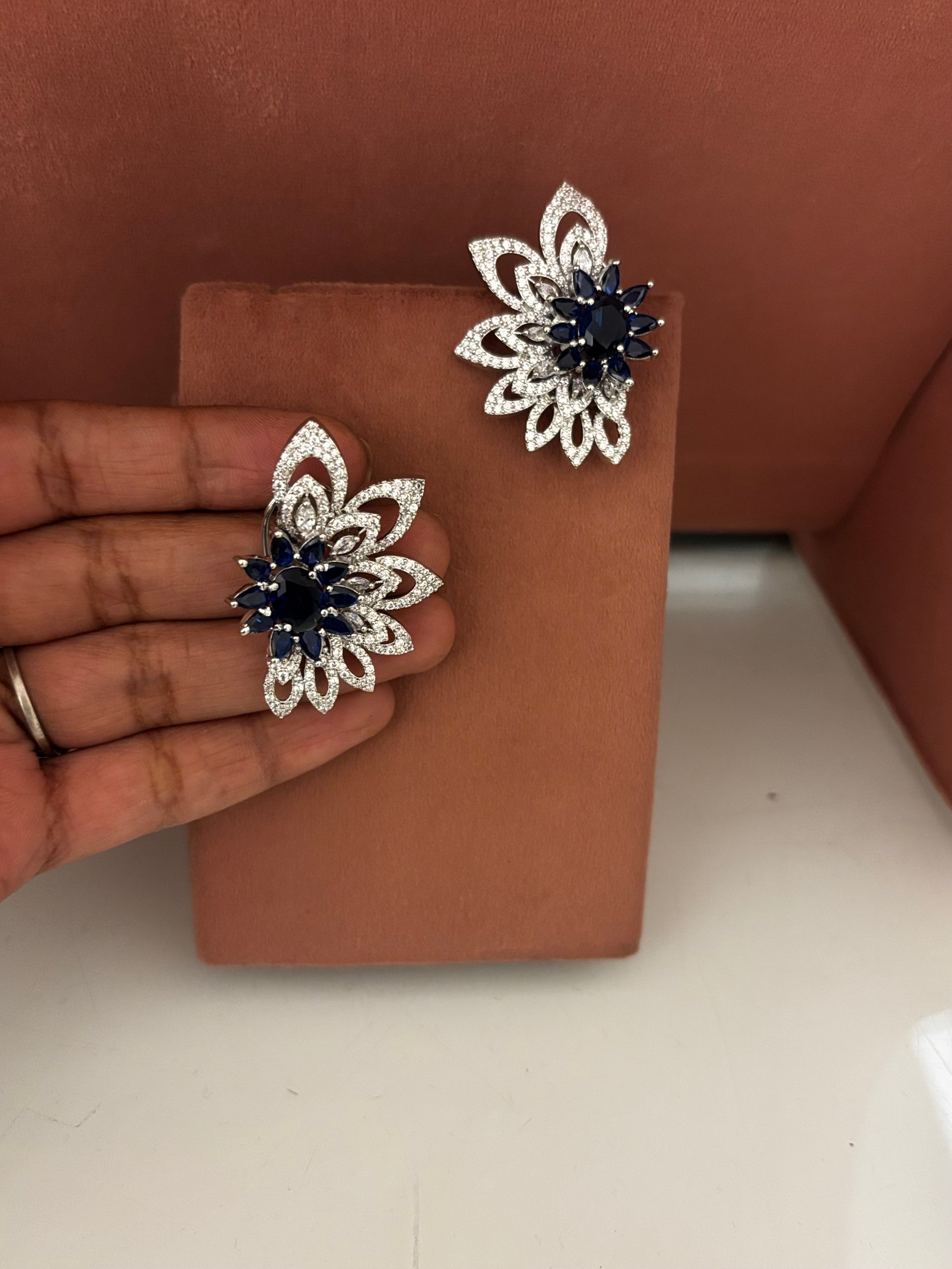 Floral Statement Earrings | Luxury Bridal & Party Wear Jewellery