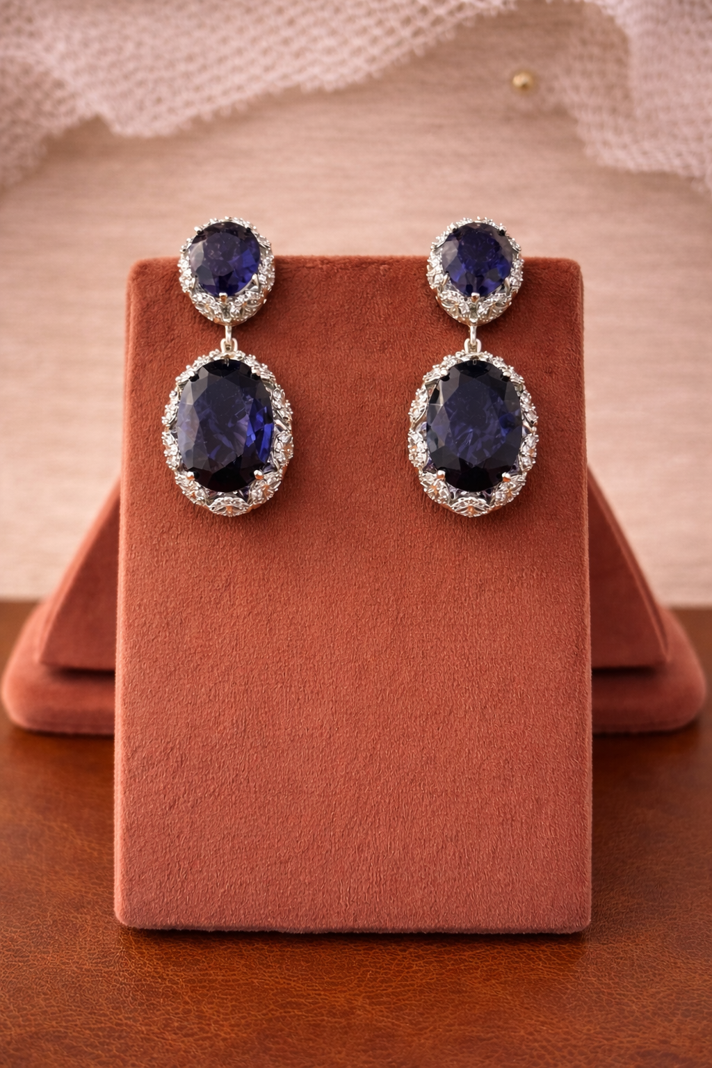 ✨ RatnDew Doublet Drop Earrings – Elegant Gemstone Statement