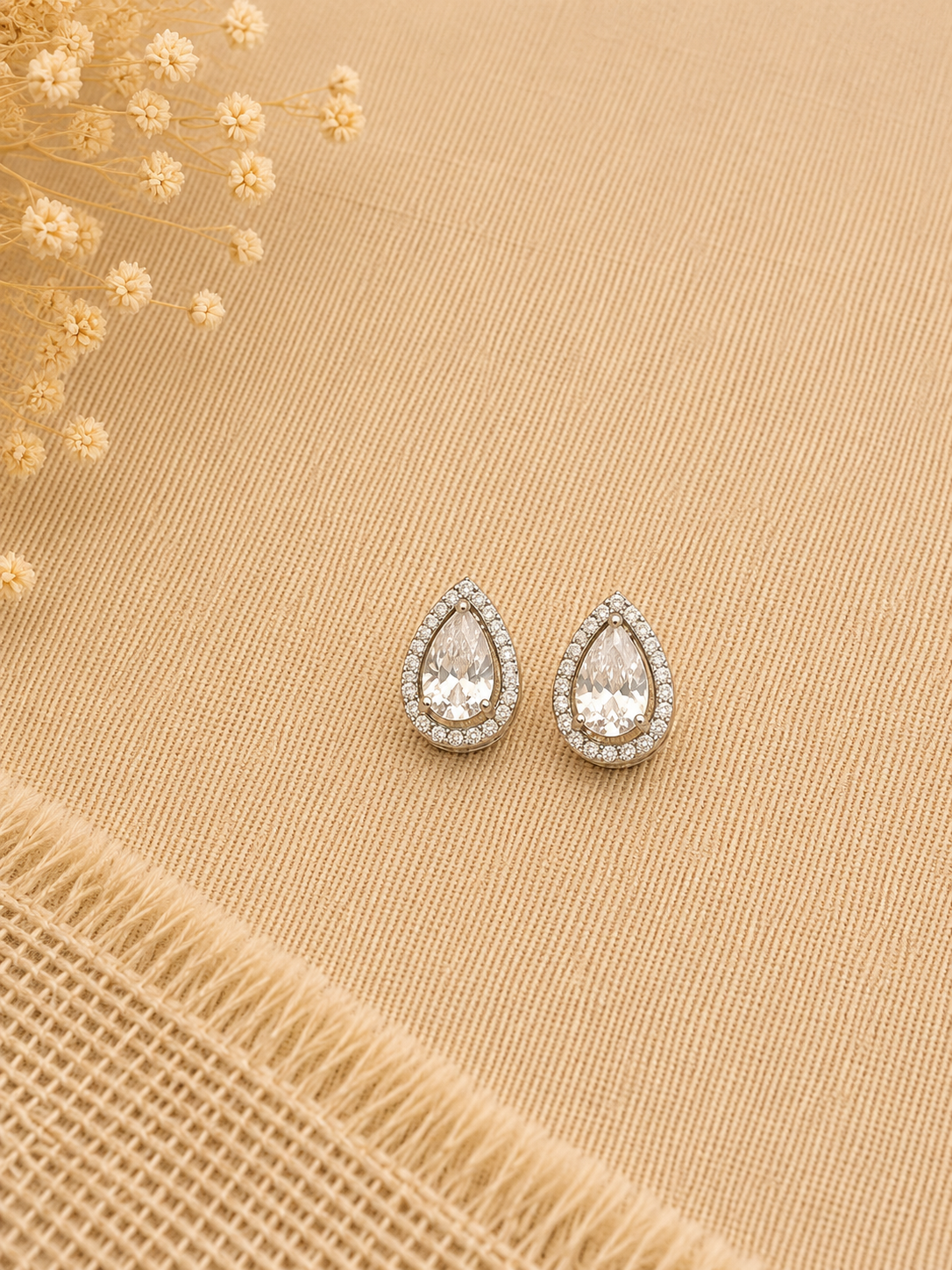 Celeste Heart Silver Studs