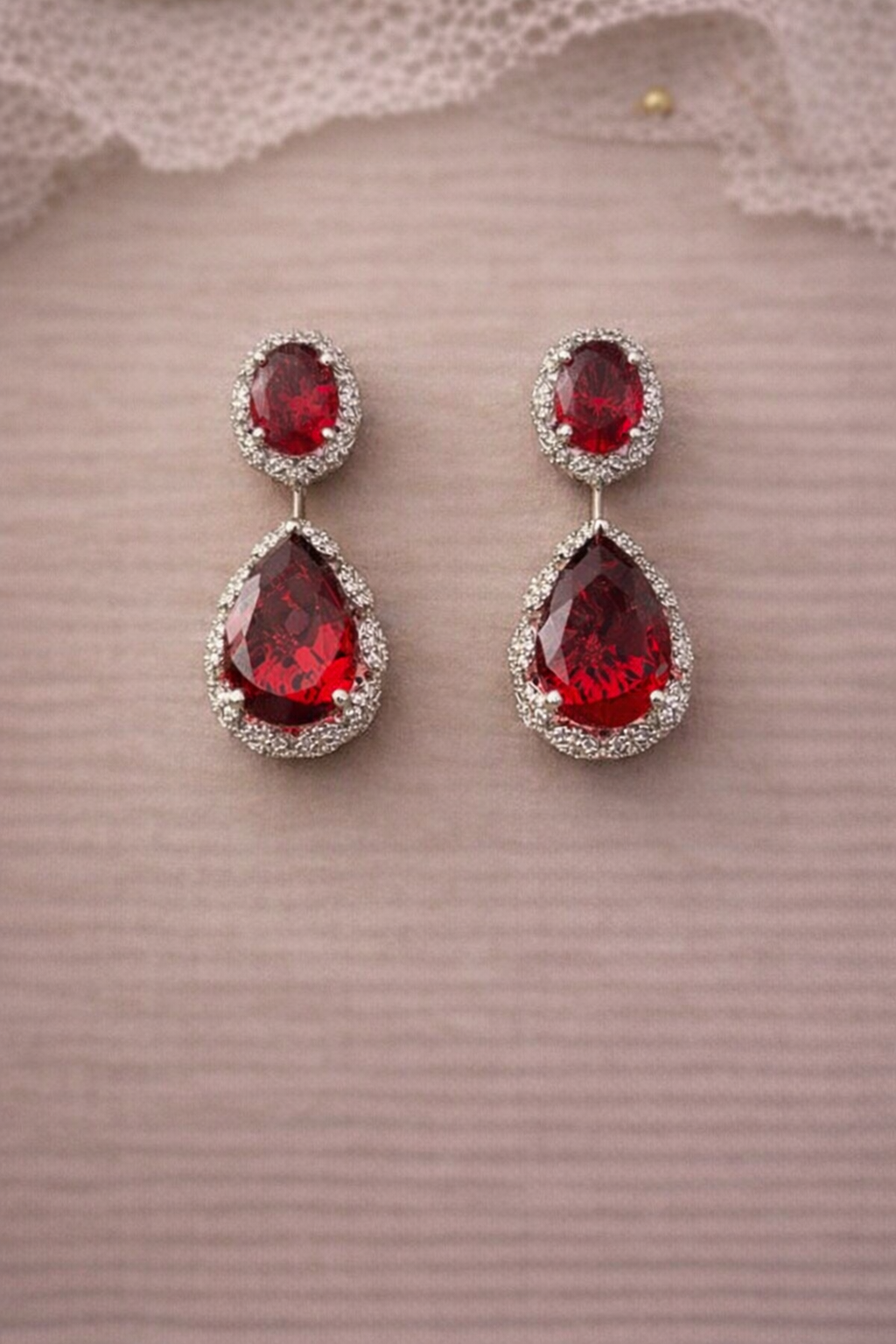 ✨ RatnDew Doublet Drop Earrings – Elegant Gemstone Statement