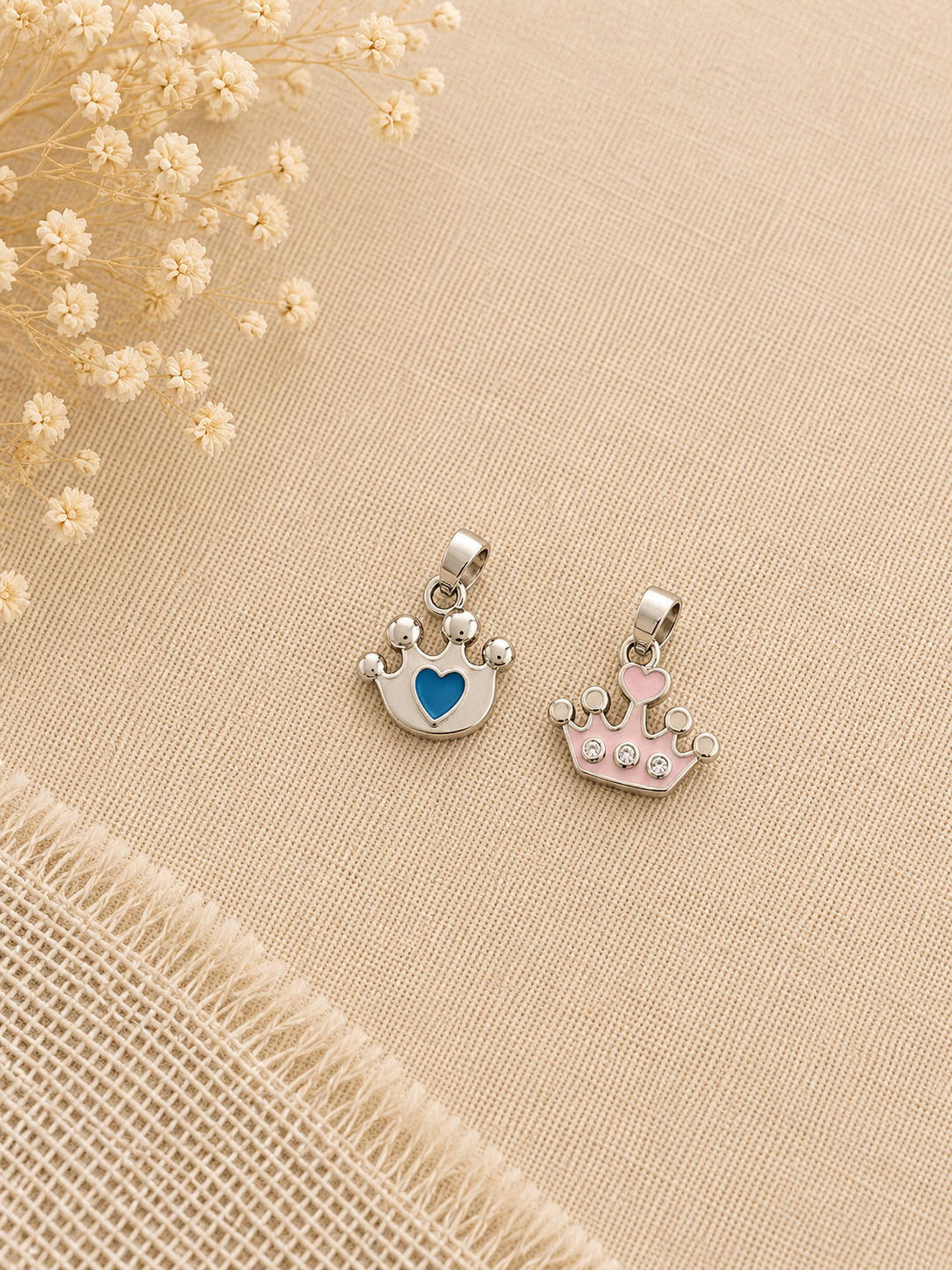 Royal Heart Crown Silver Pendant