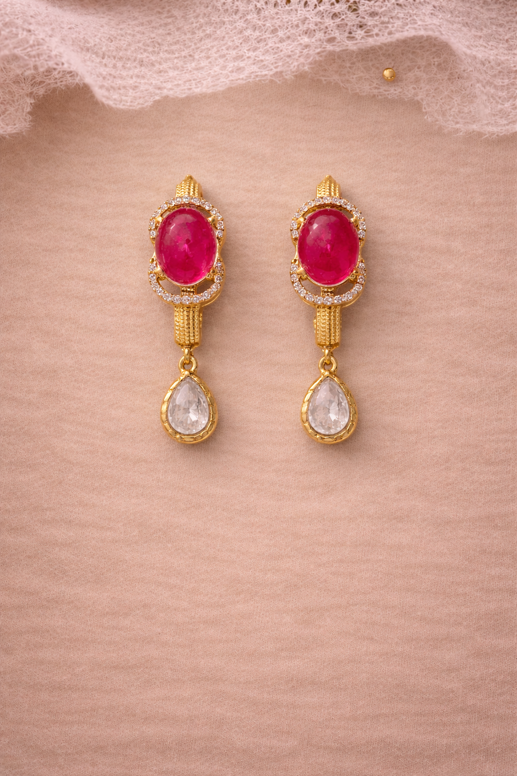 NoorKundan Balis | Traditional Gold‑Finish Kundan Hoop Earrings