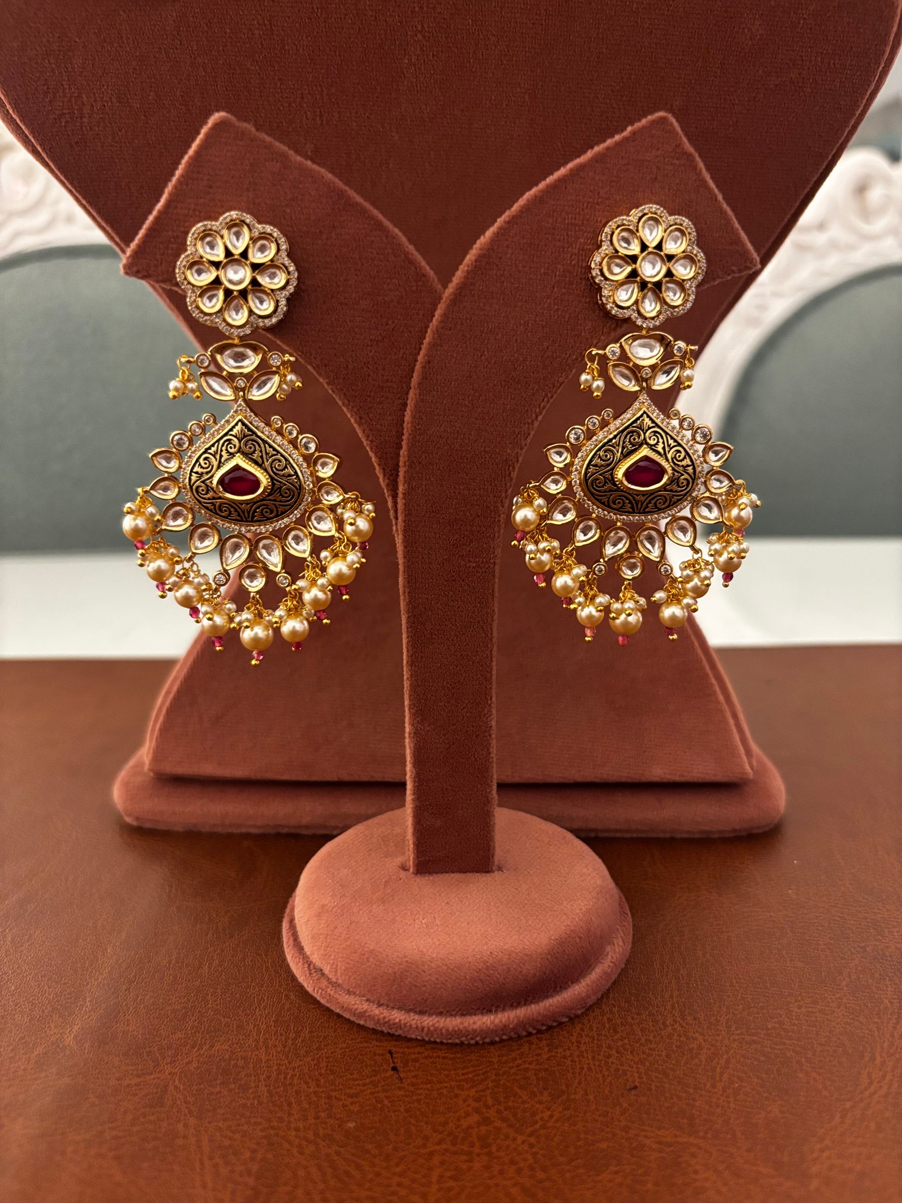 ✨ RangMeera Meena Chandbalis – Enamel Heritage Statement Earrings