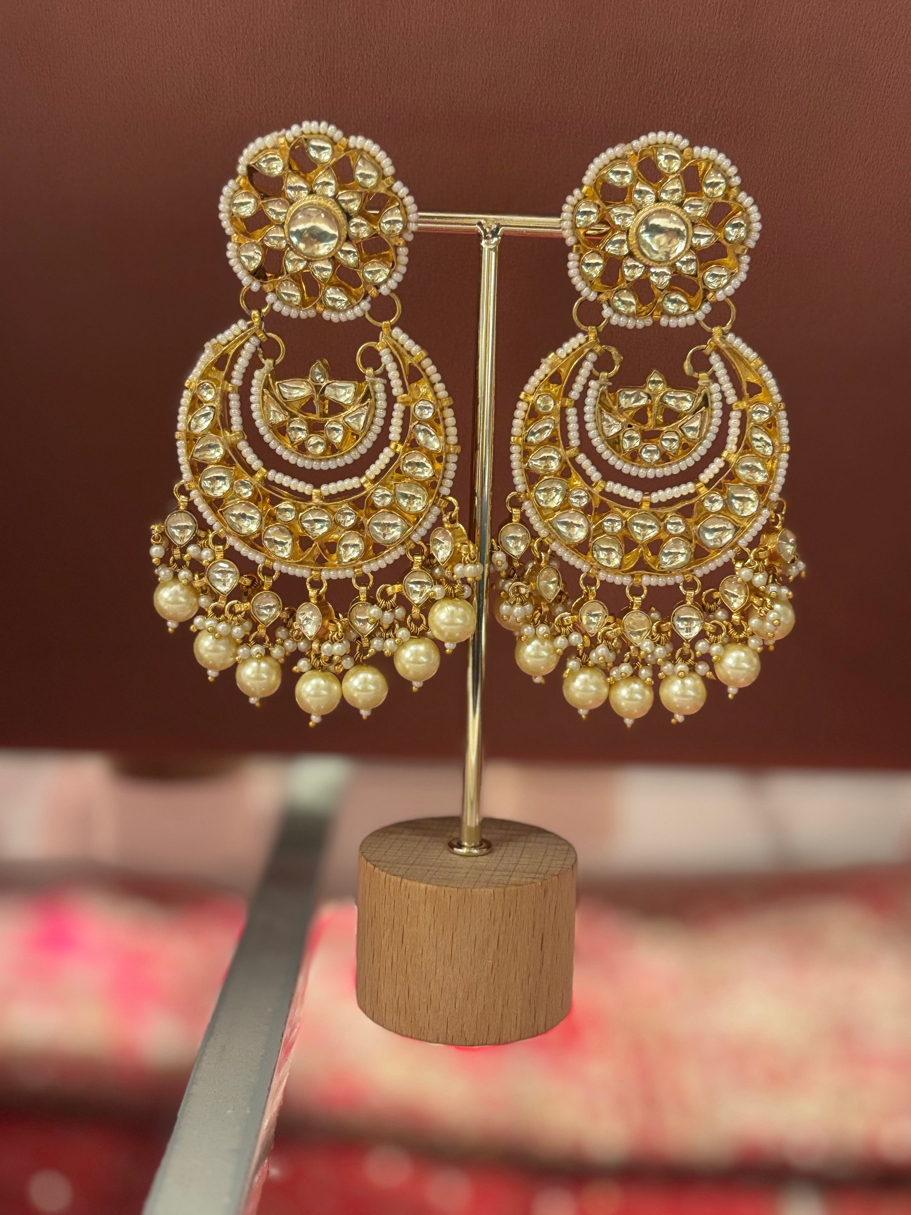 Firdaus Turquoise Pachi Kundan Chandbalis