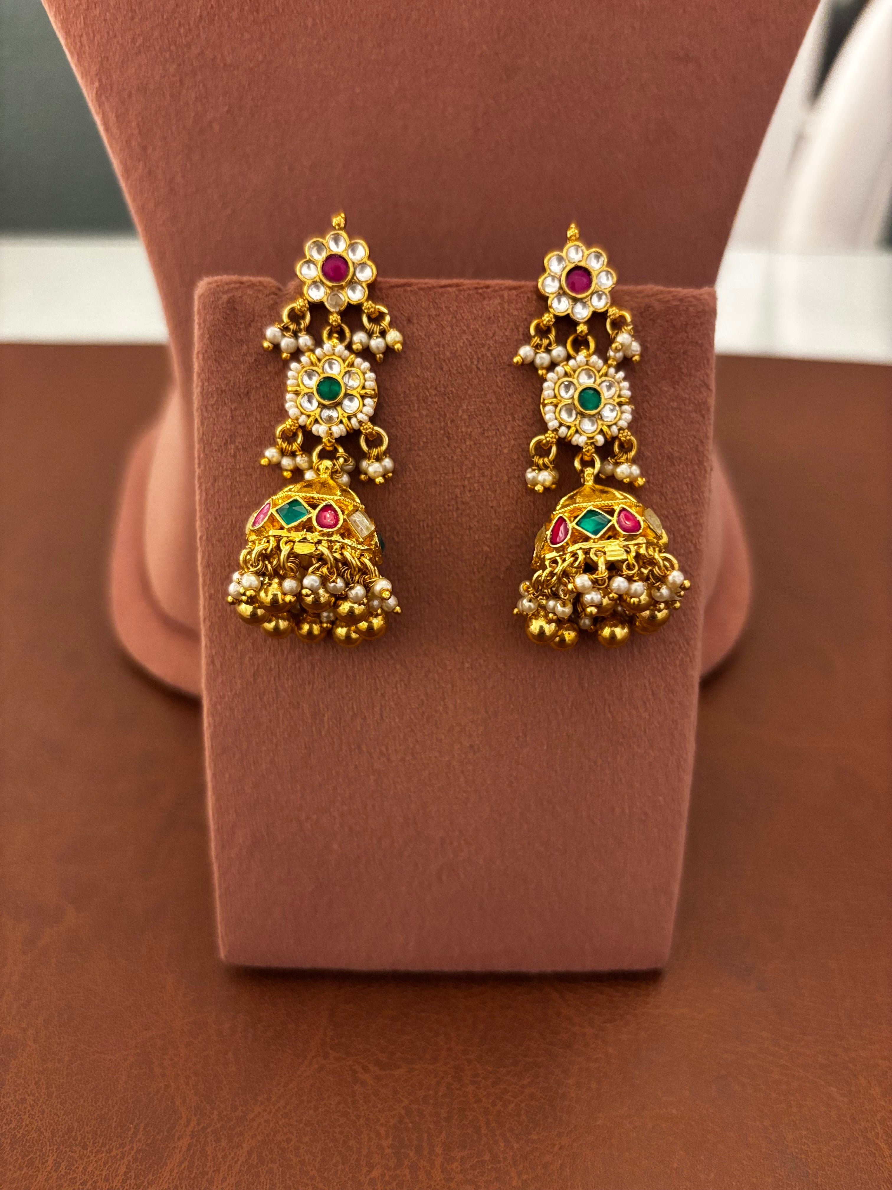✨ RajNayika Jhumra Haar – Convertible Layered Necklace & Headgear