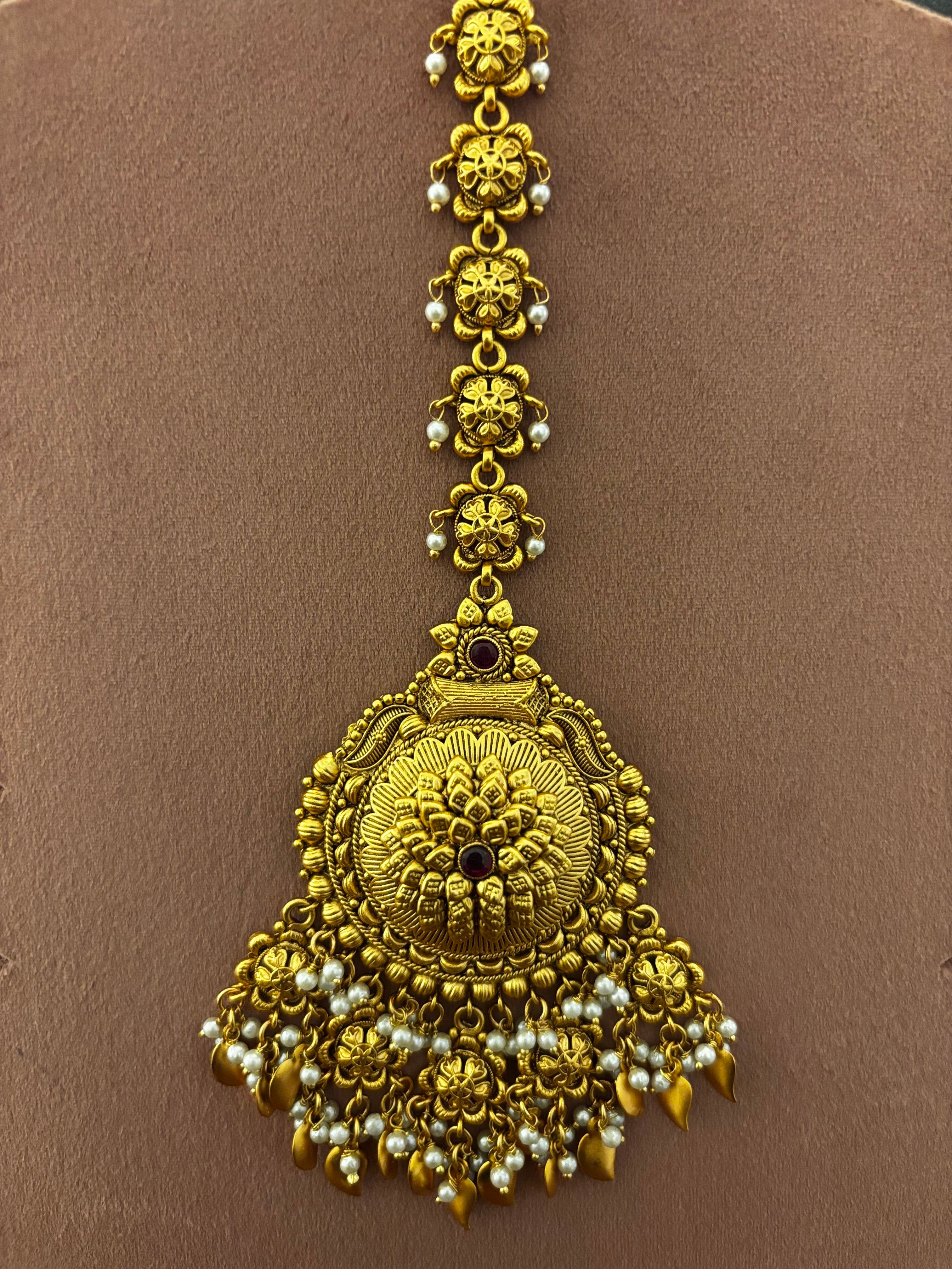 👑 PeepulValli Antique Tikka – Peepul Patti Heritage Head Jewellery