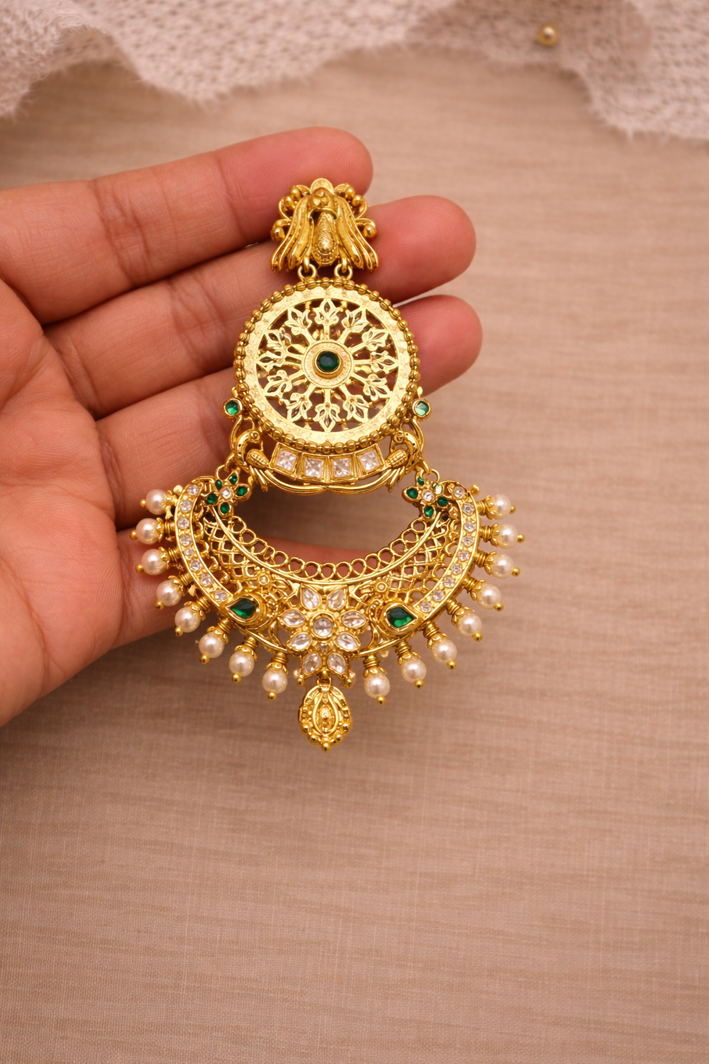 ✨ Ravya Grand Statement Earrings – Bold Designer Ethnic Jewellery