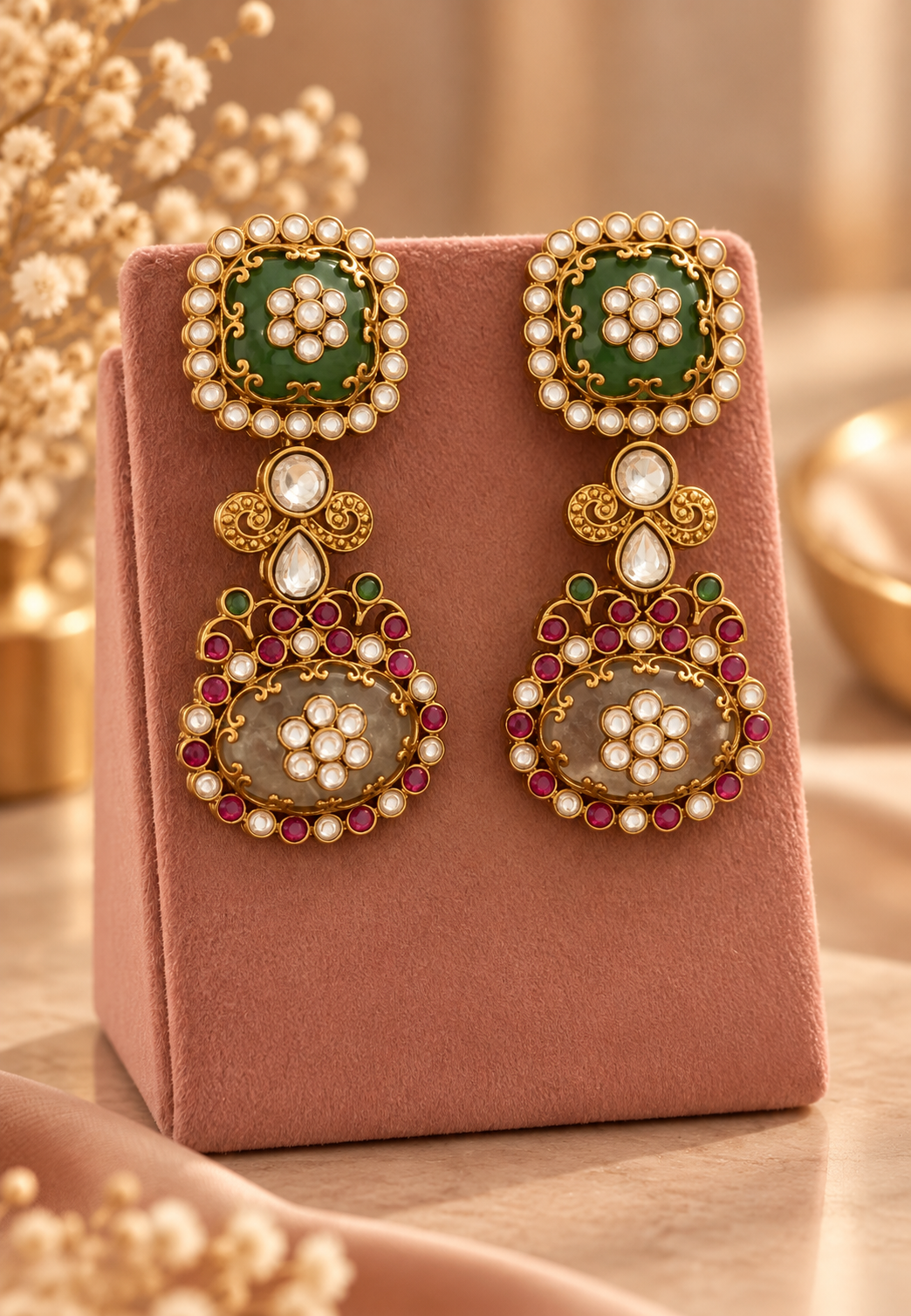 Crescent drop earrings
