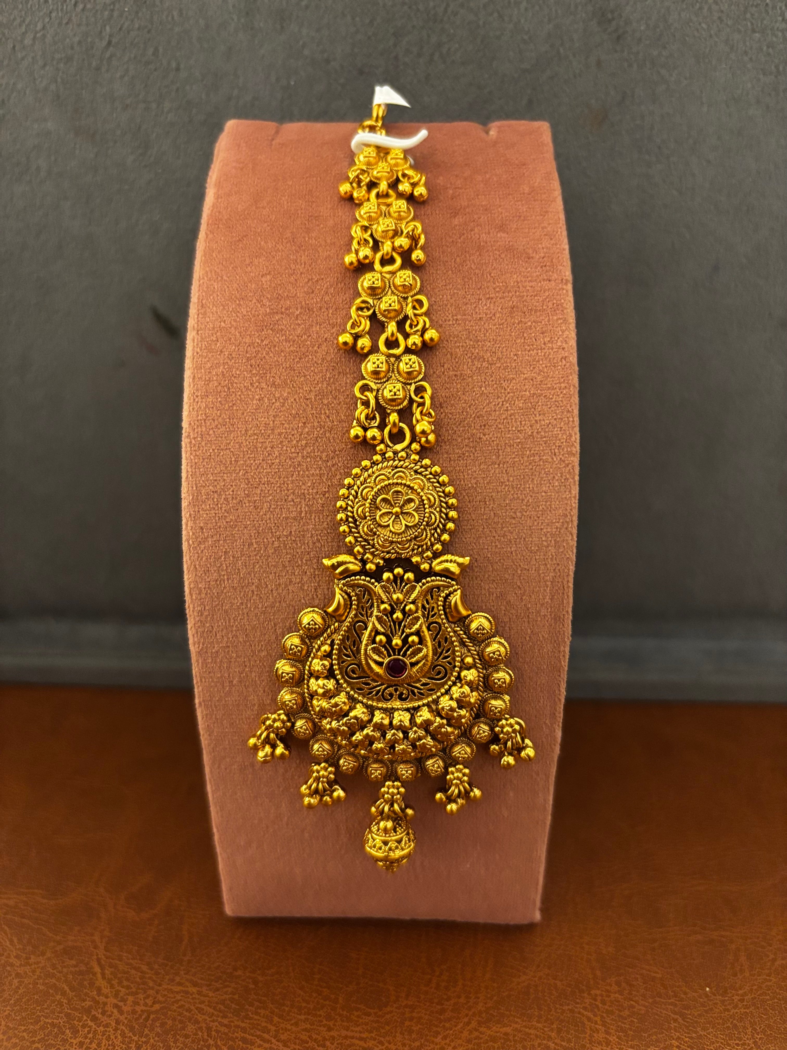 DeviVara Temple Tikka | Traditional Gold Temple Maang Tikka