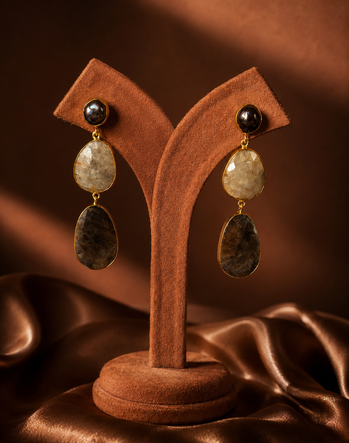 Noir Eclipse Drop Earrings