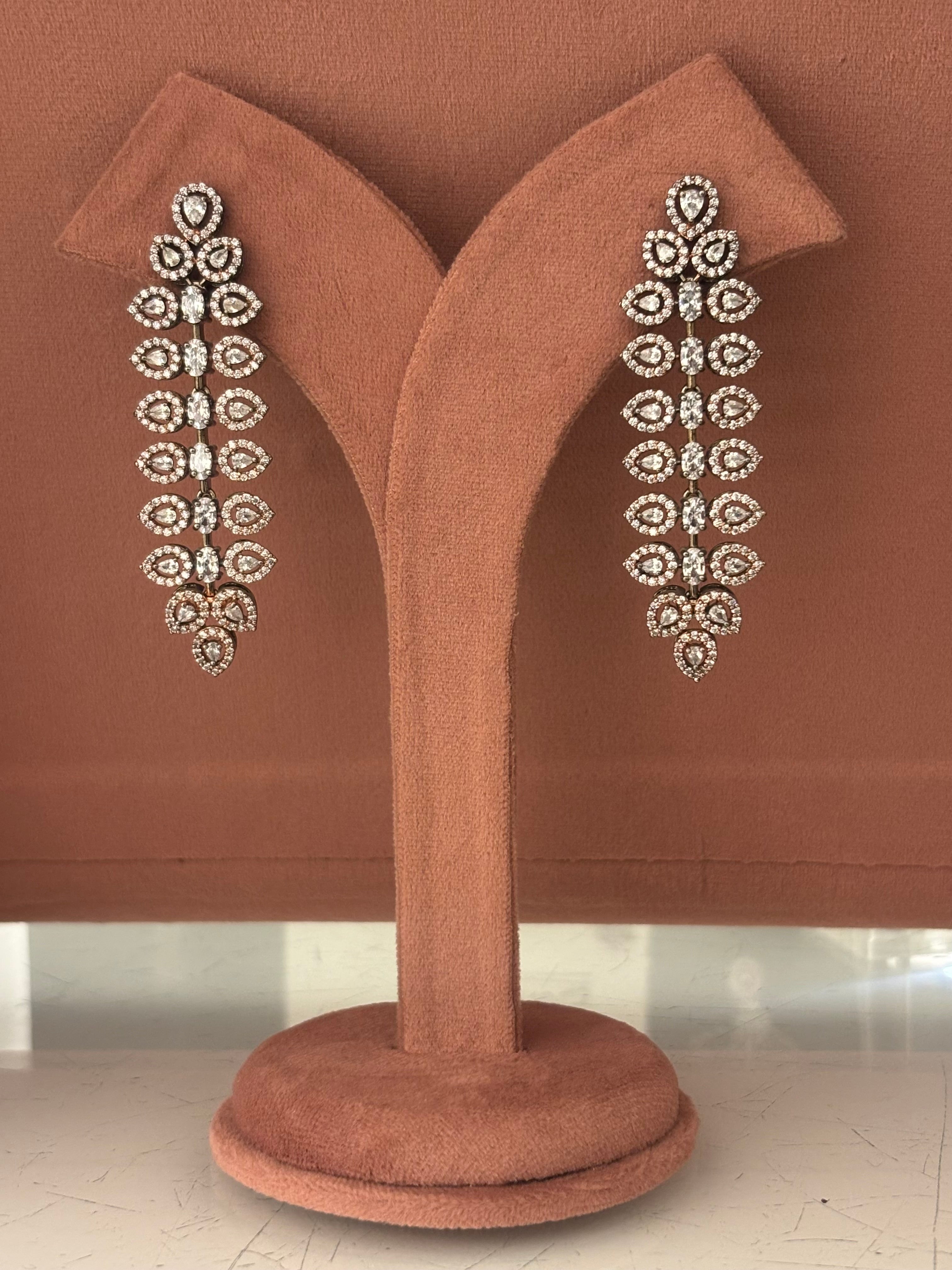 Rosé Lumière Diamond Long Earrings- clearance