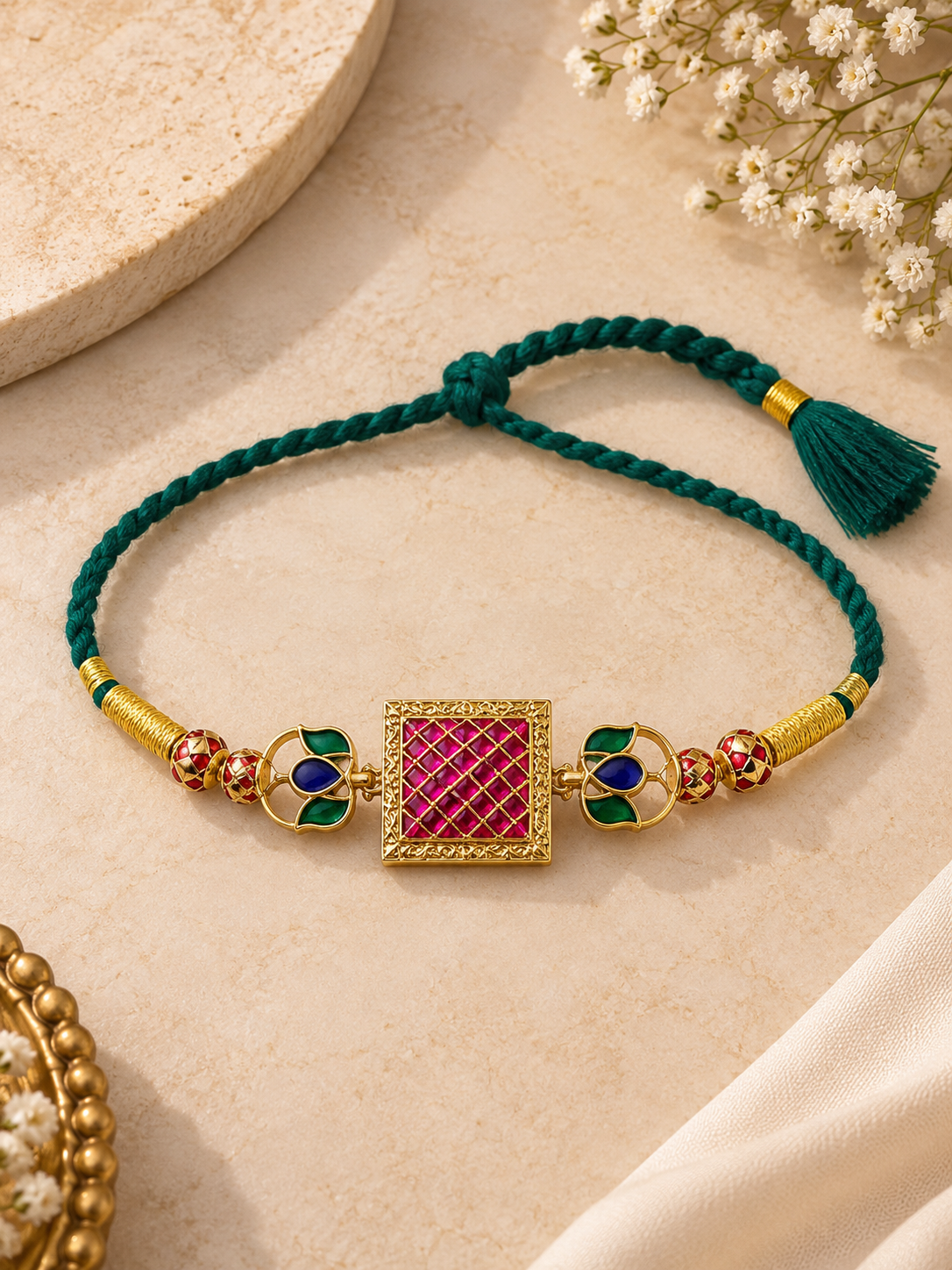 Aabroo Choker | Multicolour Kundan & Enamel Jewellery