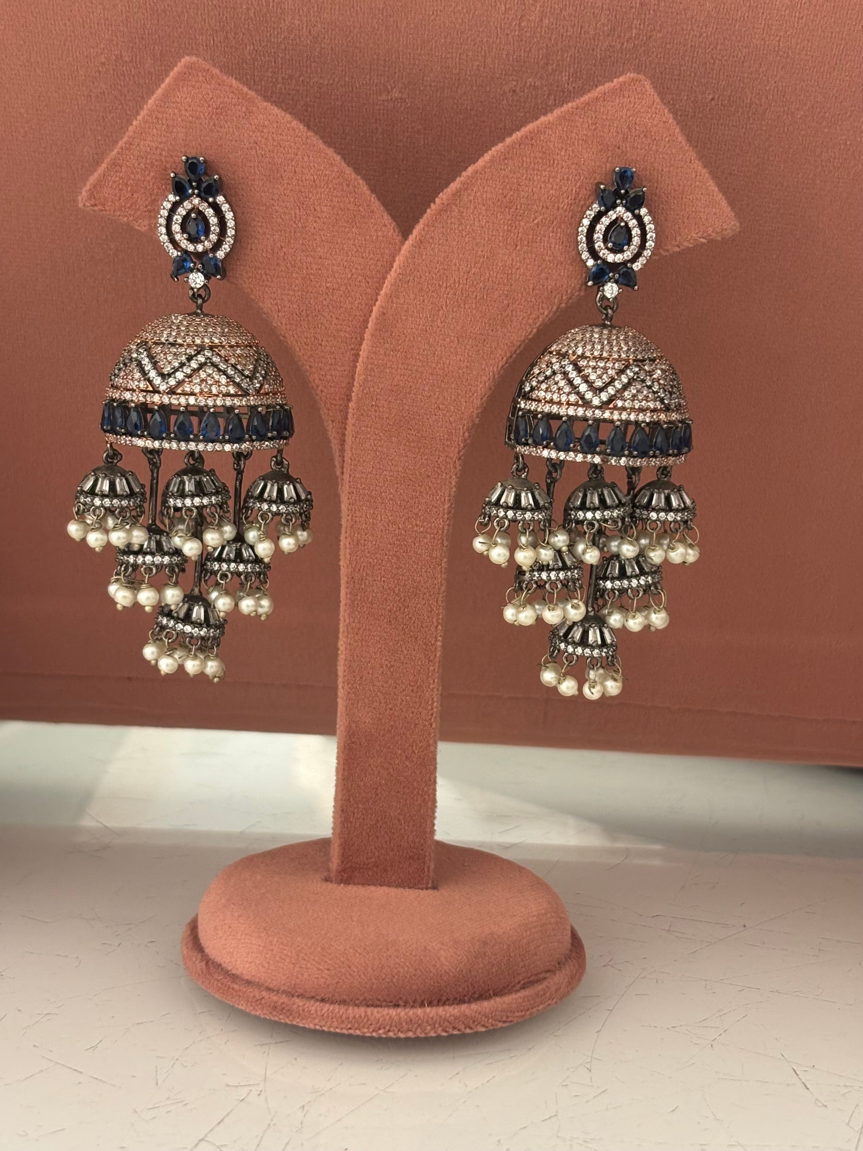Aariza Oversized Diamond Jhumkas