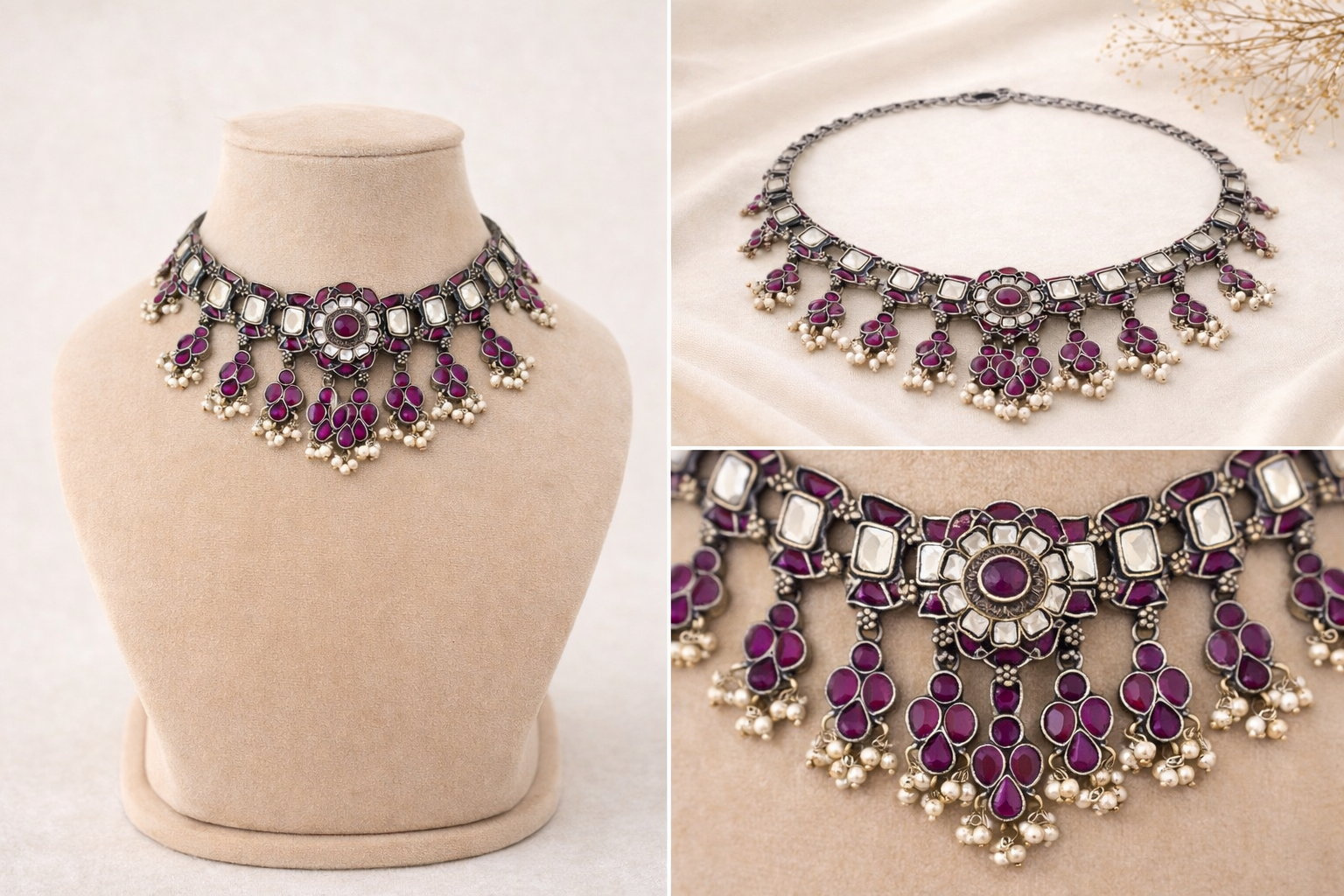 👑 RangRani Ratna Choker – Ruby & Emerald Kundan Heritage Necklace