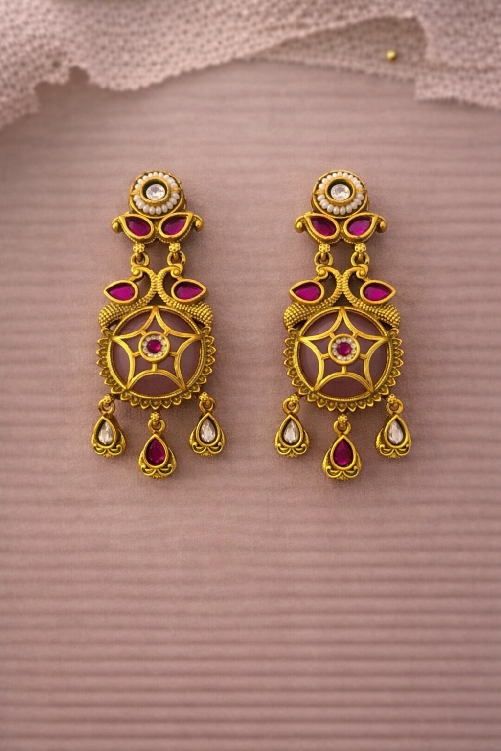 MayurRaj Heritage Haar | Peacock Motif Gold Look‑Alike Long Necklace