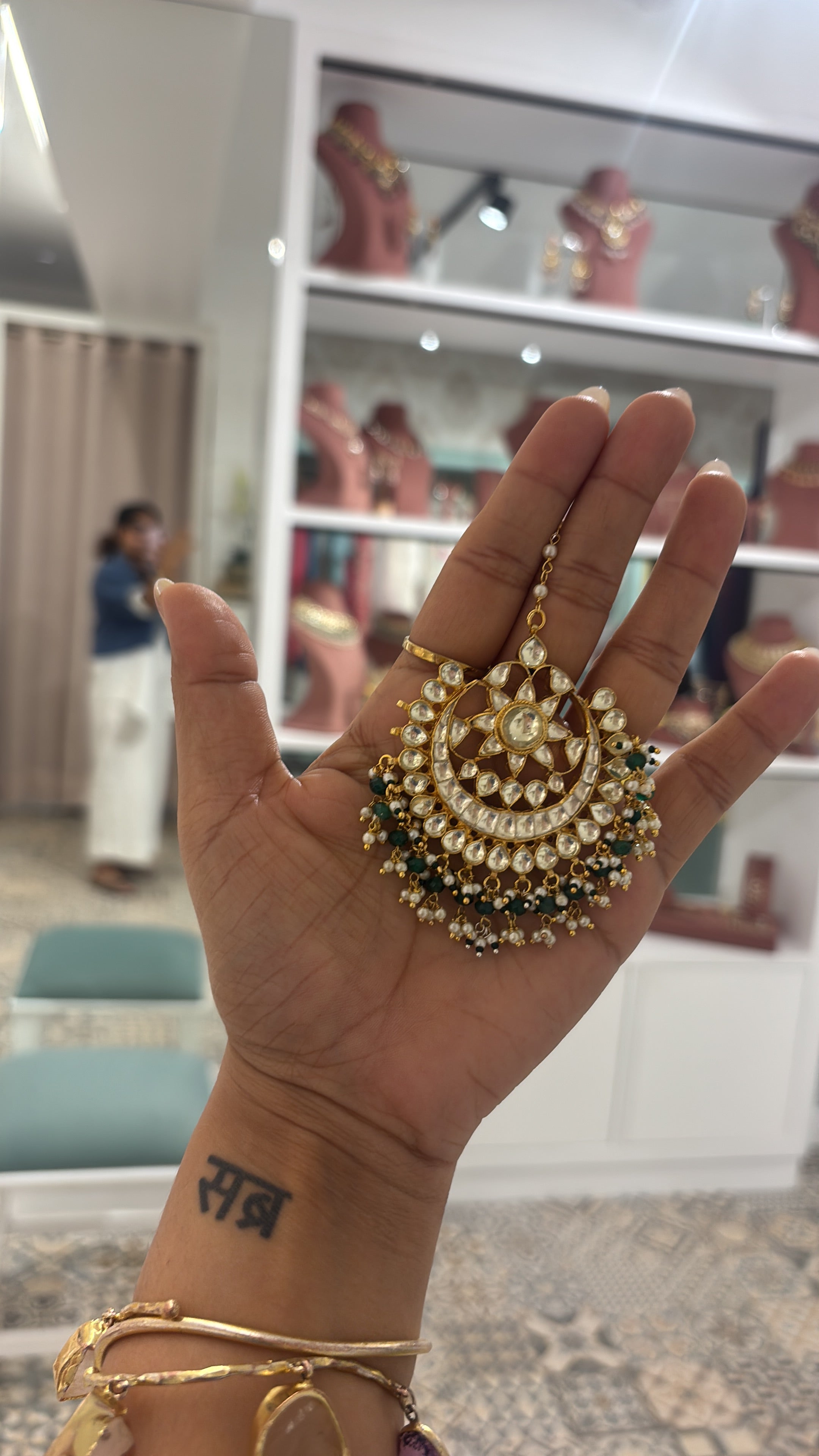 Haeli - 1Gram Gold-Plated Maangtikka