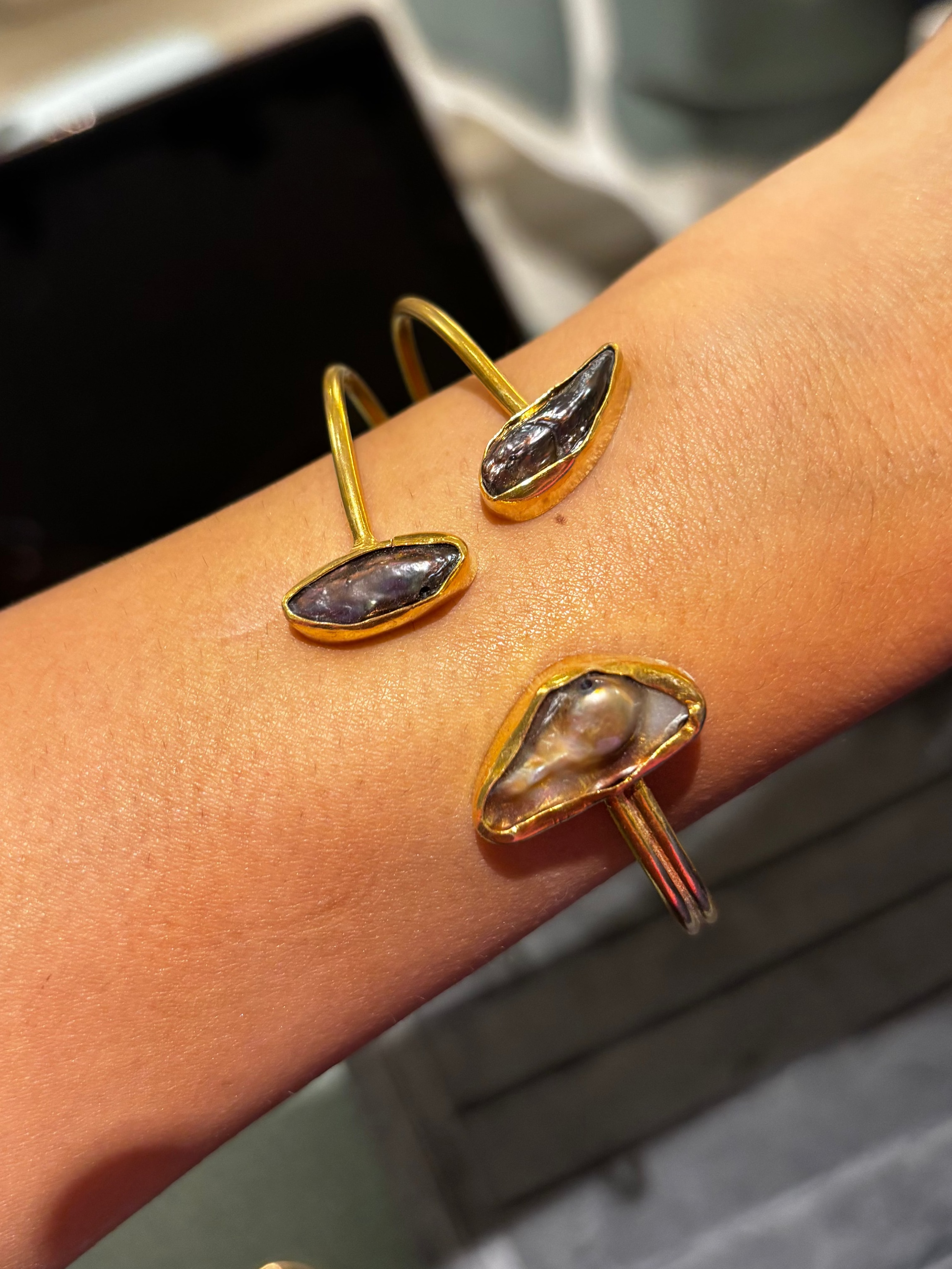 Aurielle Baroque Pearl Adjustable Cuff Bracelet