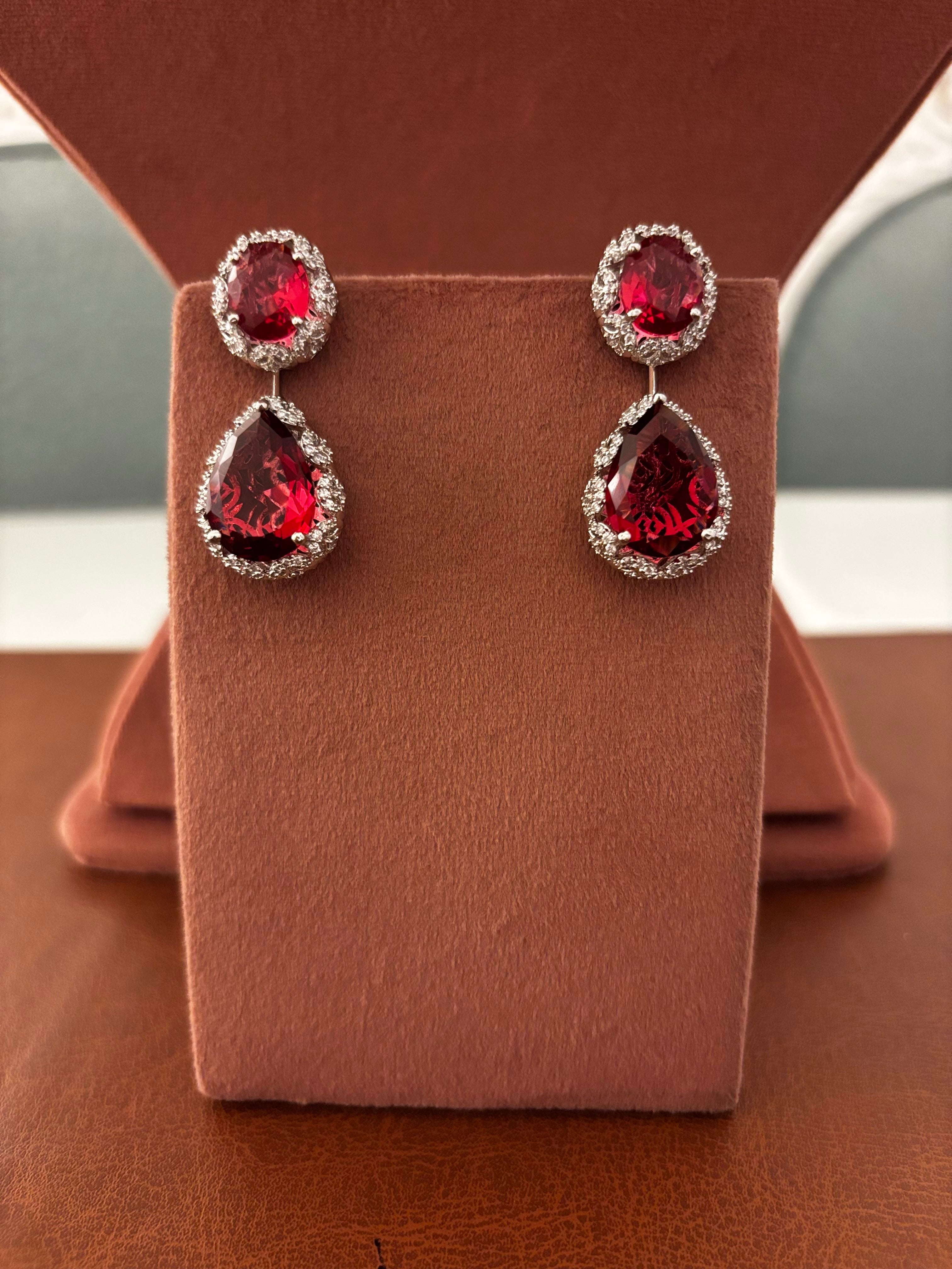 ✨ RatnDew Doublet Drop Earrings – Elegant Gemstone Statement