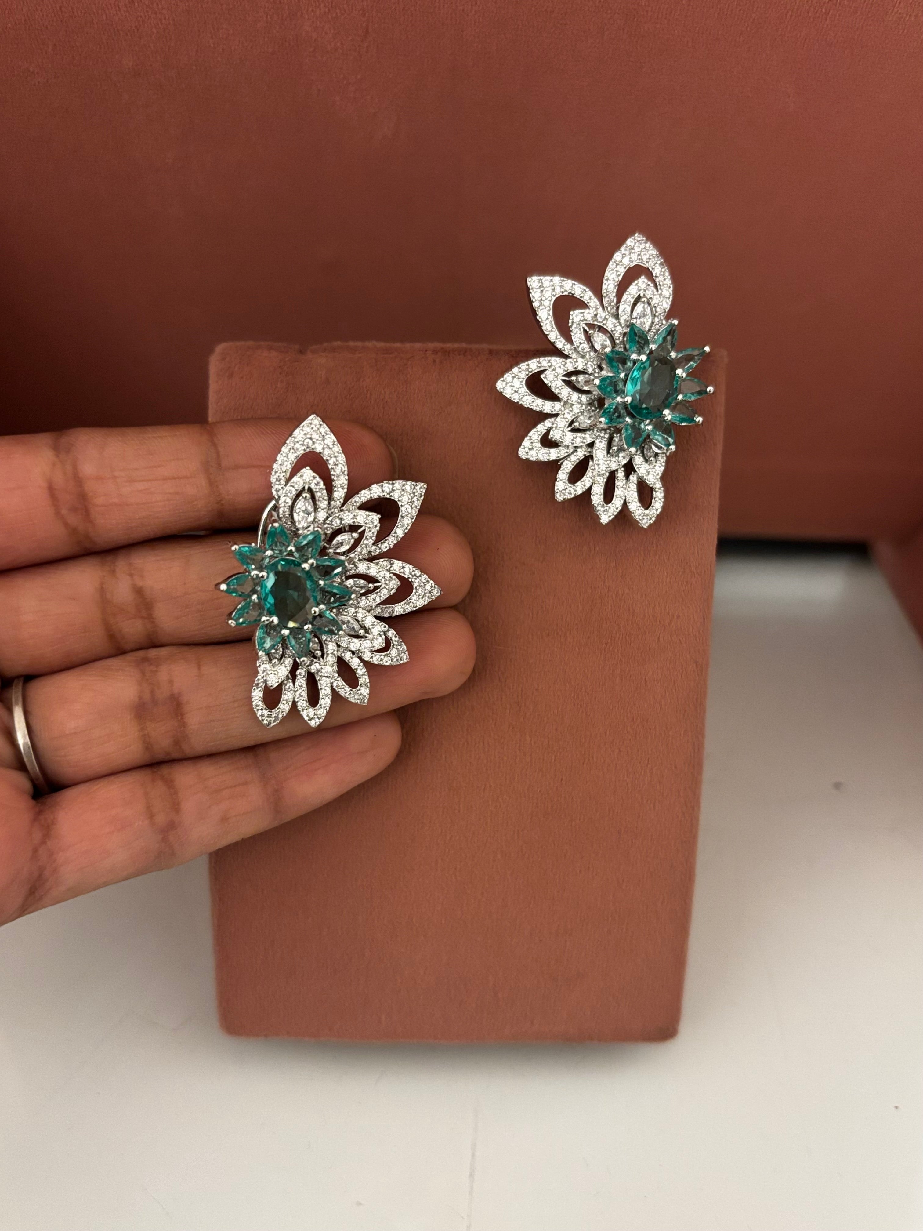 Floral Statement Earrings | Luxury Bridal & Party Wear Jewellery