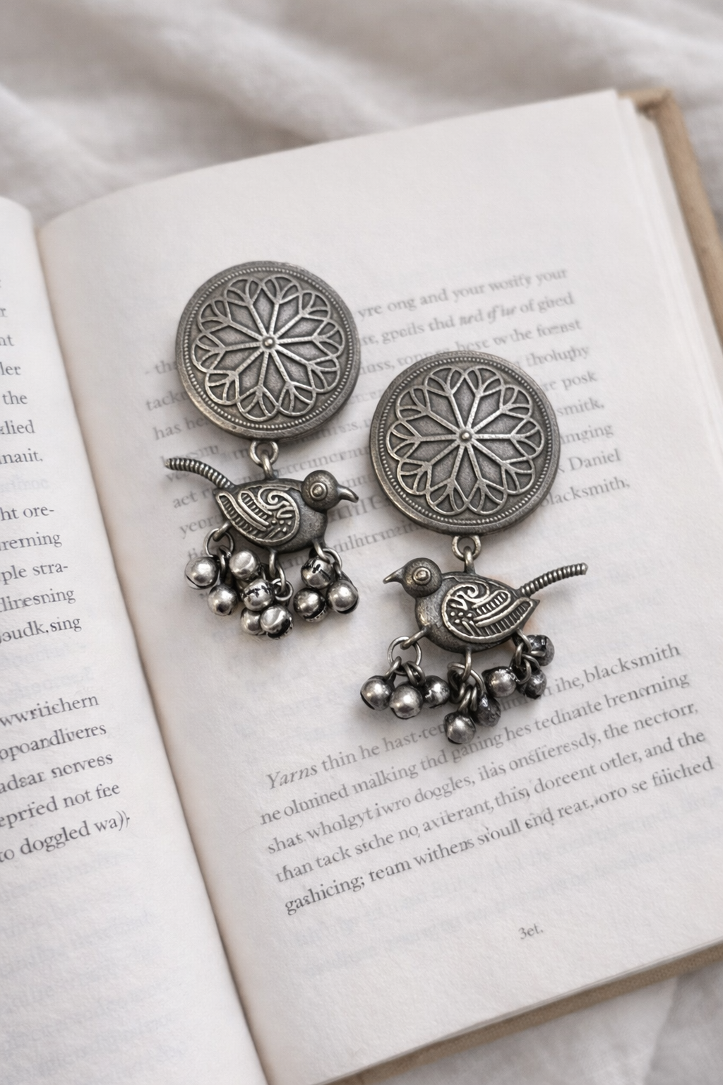 ✨ Mayurika Silvera Parrot Earrings – Heritage Statement Ethnic Jewellery