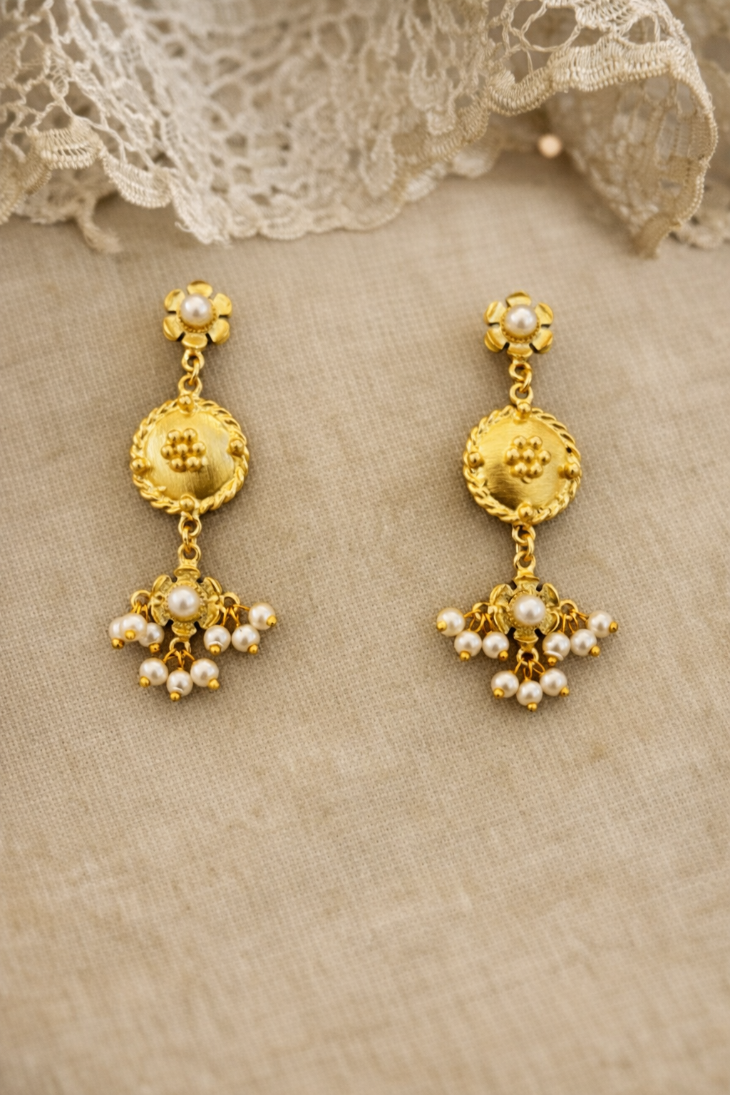 ✨ Sunehri Jaali Filigree Haar Set – Elongated Heritage Necklace