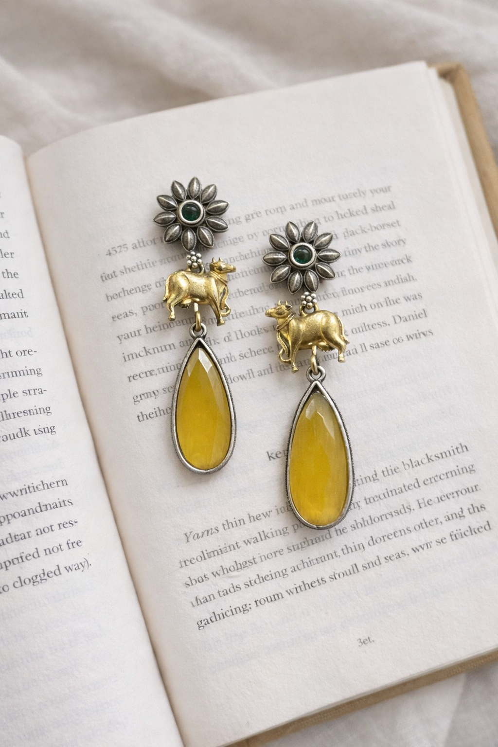 ✨ Kamdhenu Kripa Earrings – Sacred Cow Motif Heritage Jewellery