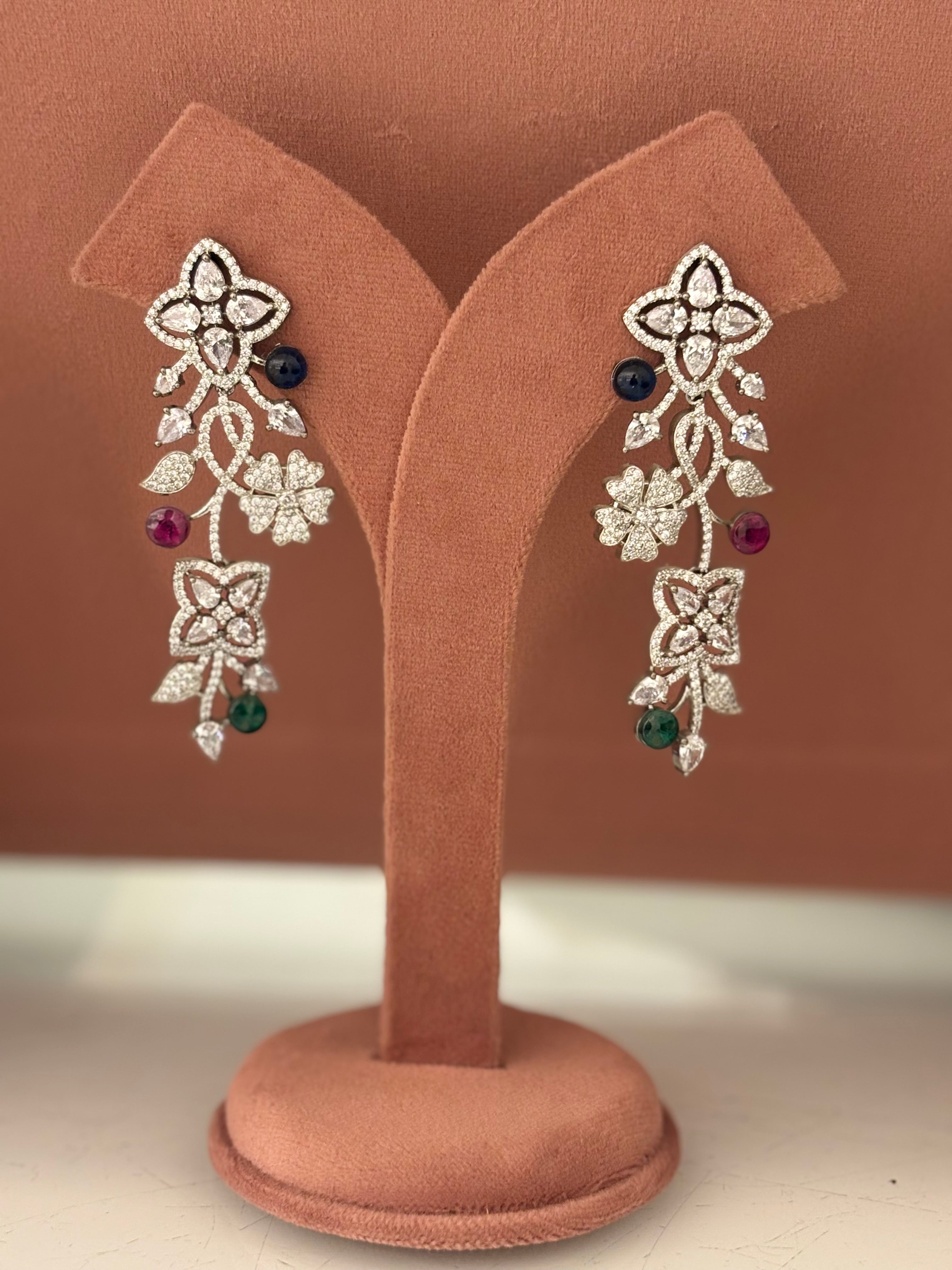 Floréa Diamond Floral Chandelier Earrings